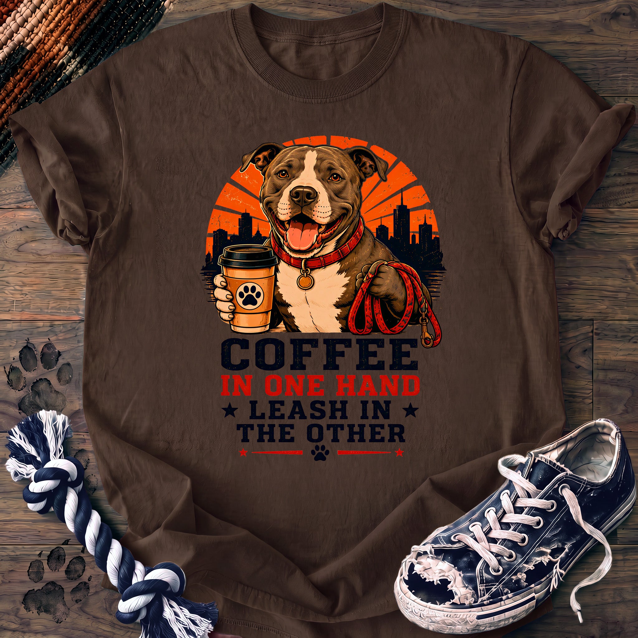 PAWSSION CLUB t-shirt in Espresso color - SKU PC-0002