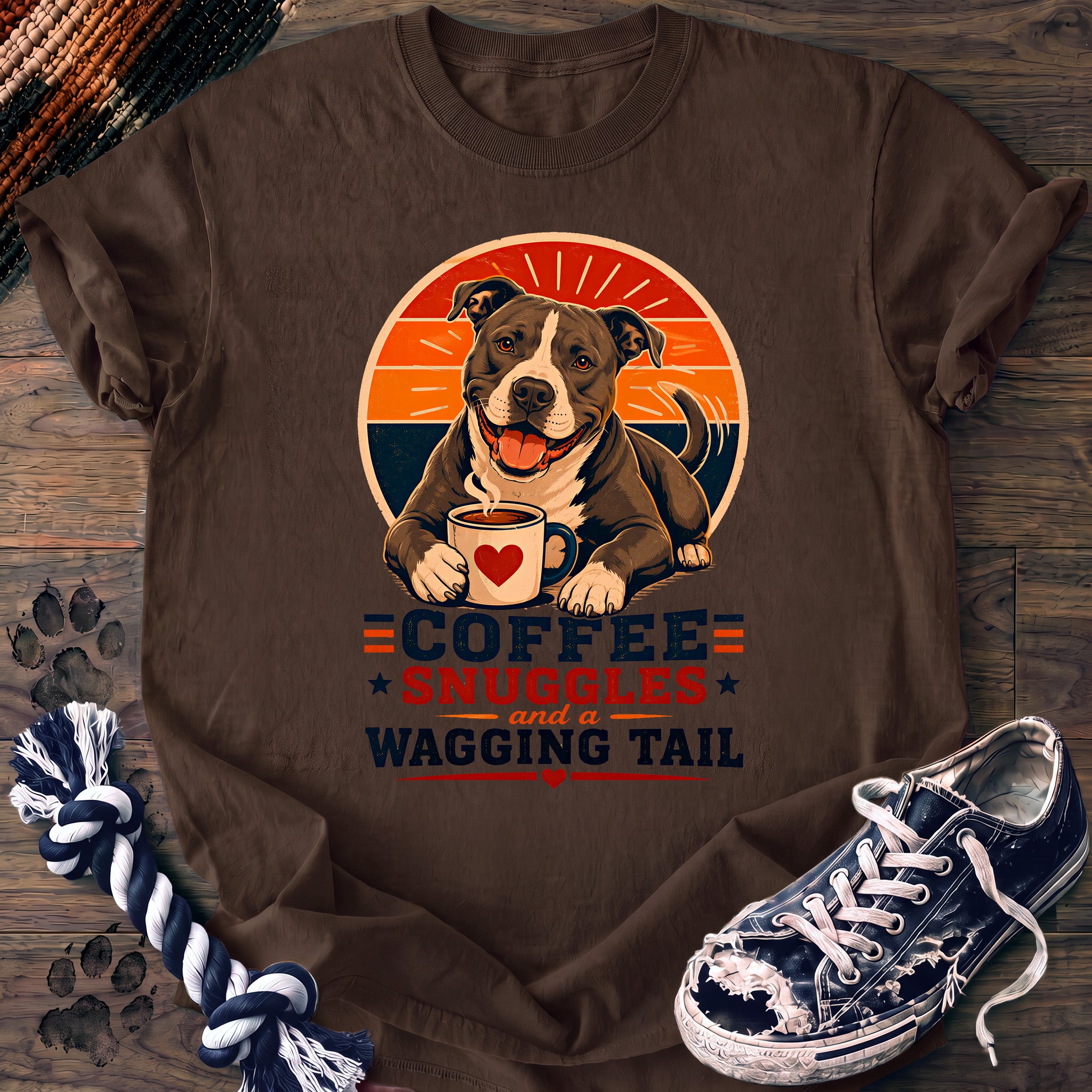 PAWSSION CLUB t-shirt in Espresso color - SKU PC-0003