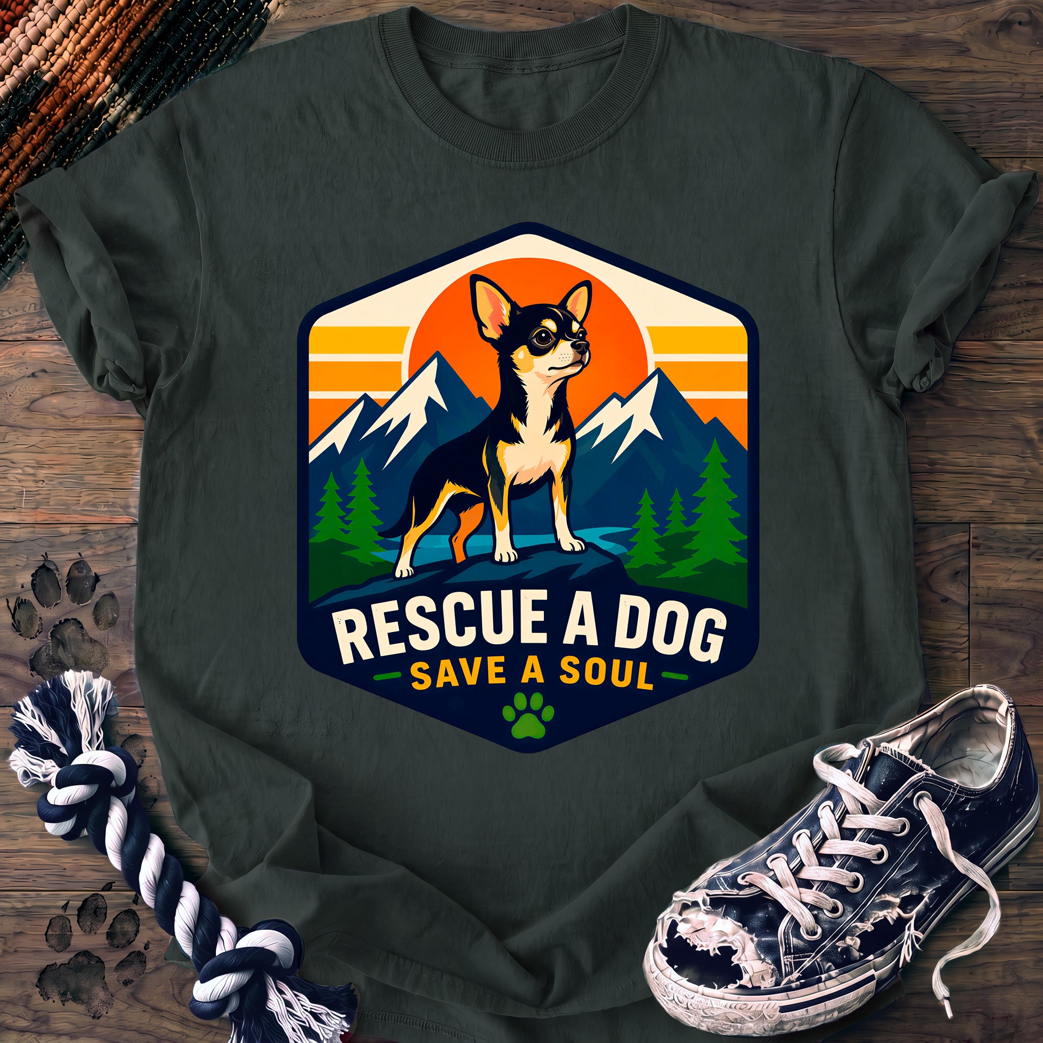 PAWSSION CLUB t-shirt in BlueSpruce color - SKU PC-0004