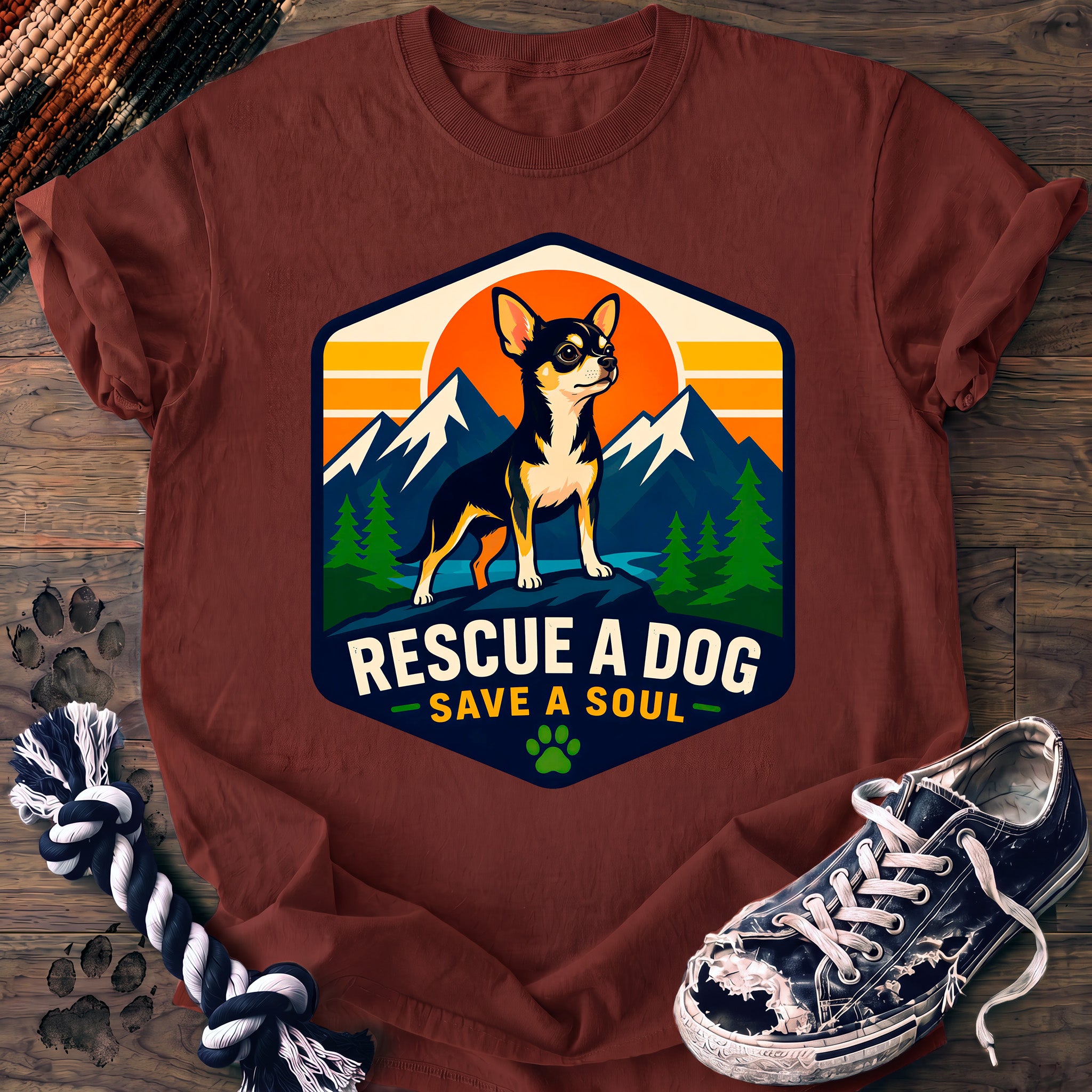 PAWSSION CLUB t-shirt in Brick color - SKU PC-0004