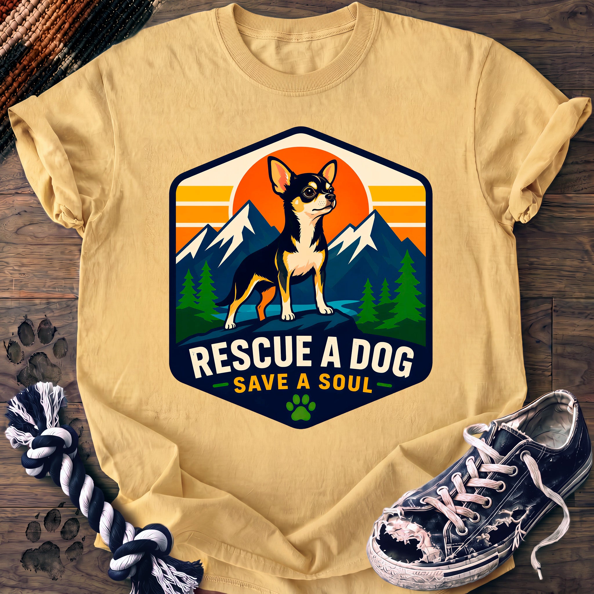 PAWSSION CLUB t-shirt in Butter color - SKU PC-0004