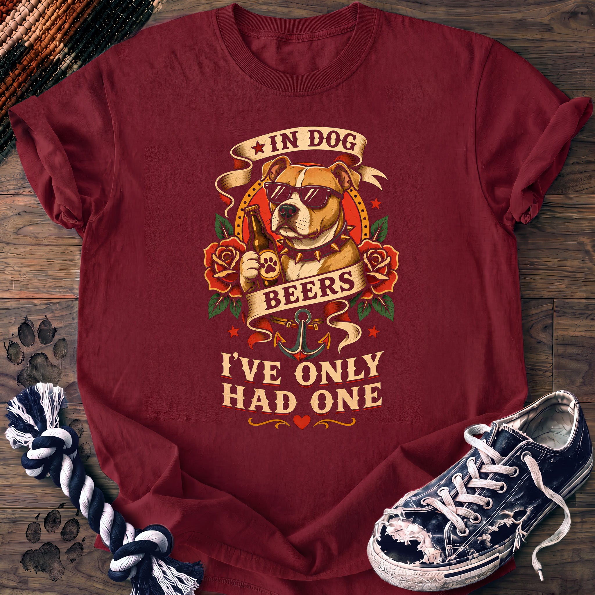 PAWSSION CLUB t-shirt in Crimson color - SKU PC-0015
