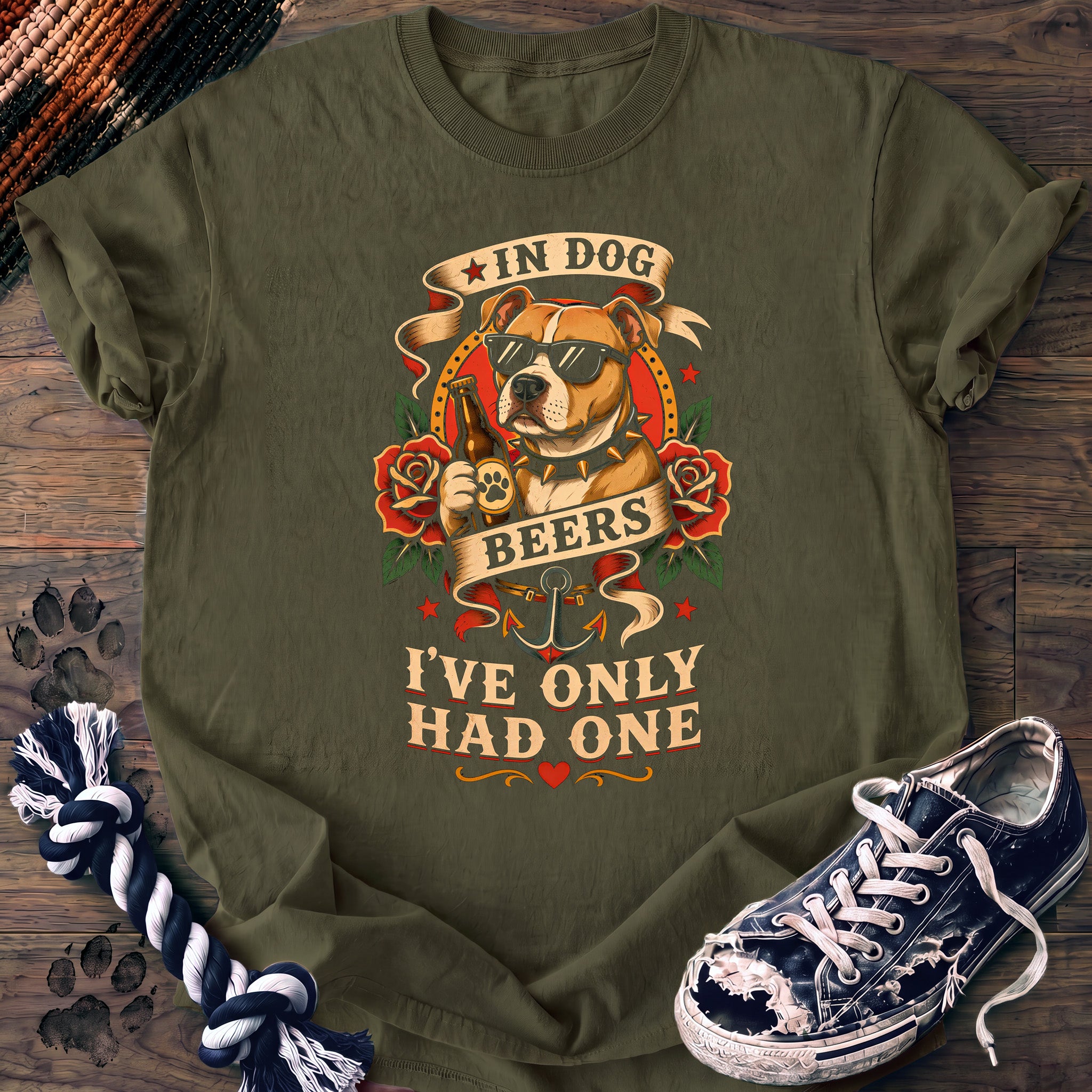 PAWSSION CLUB t-shirt in Moss color - SKU PC-0015