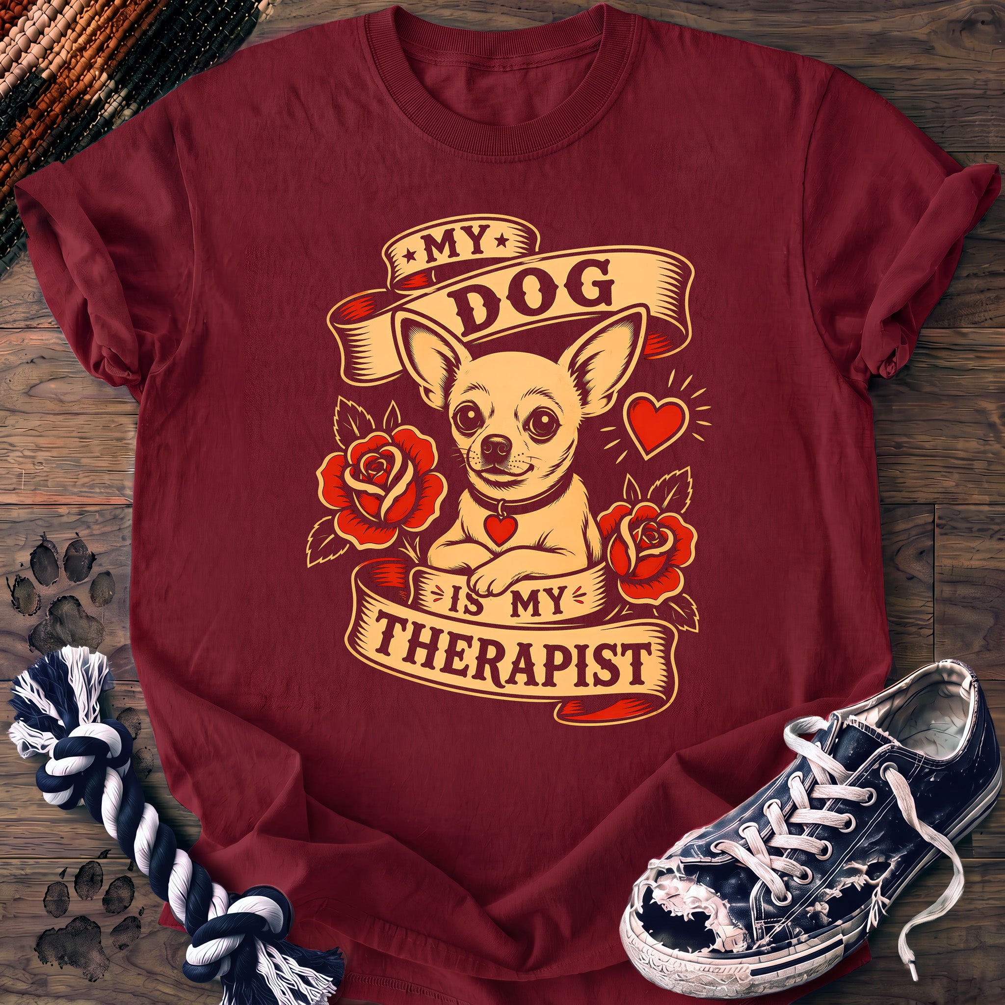 PAWSSION CLUB t-shirt in Crimson color - SKU PC-0016