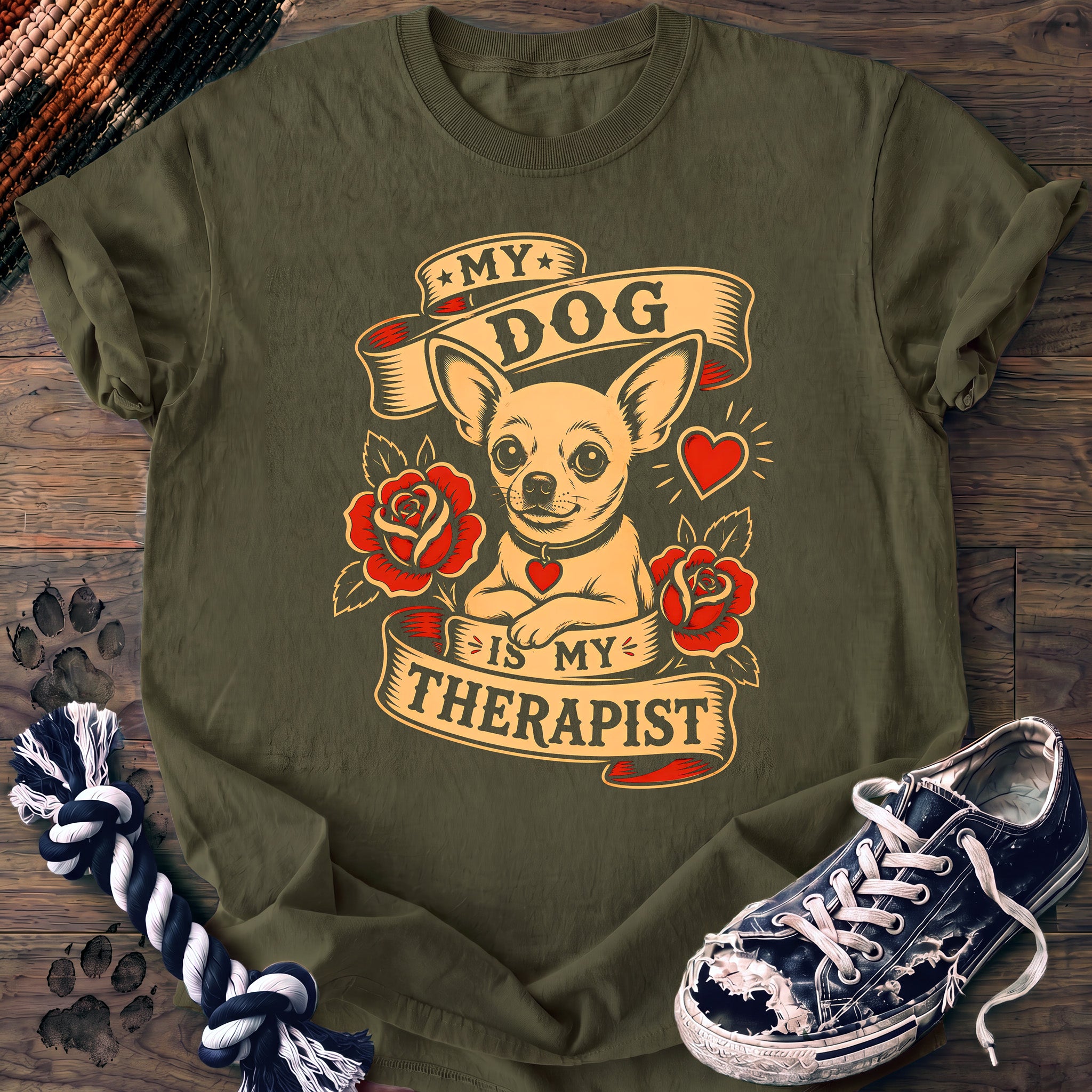 PAWSSION CLUB t-shirt in Moss color - SKU PC-0016