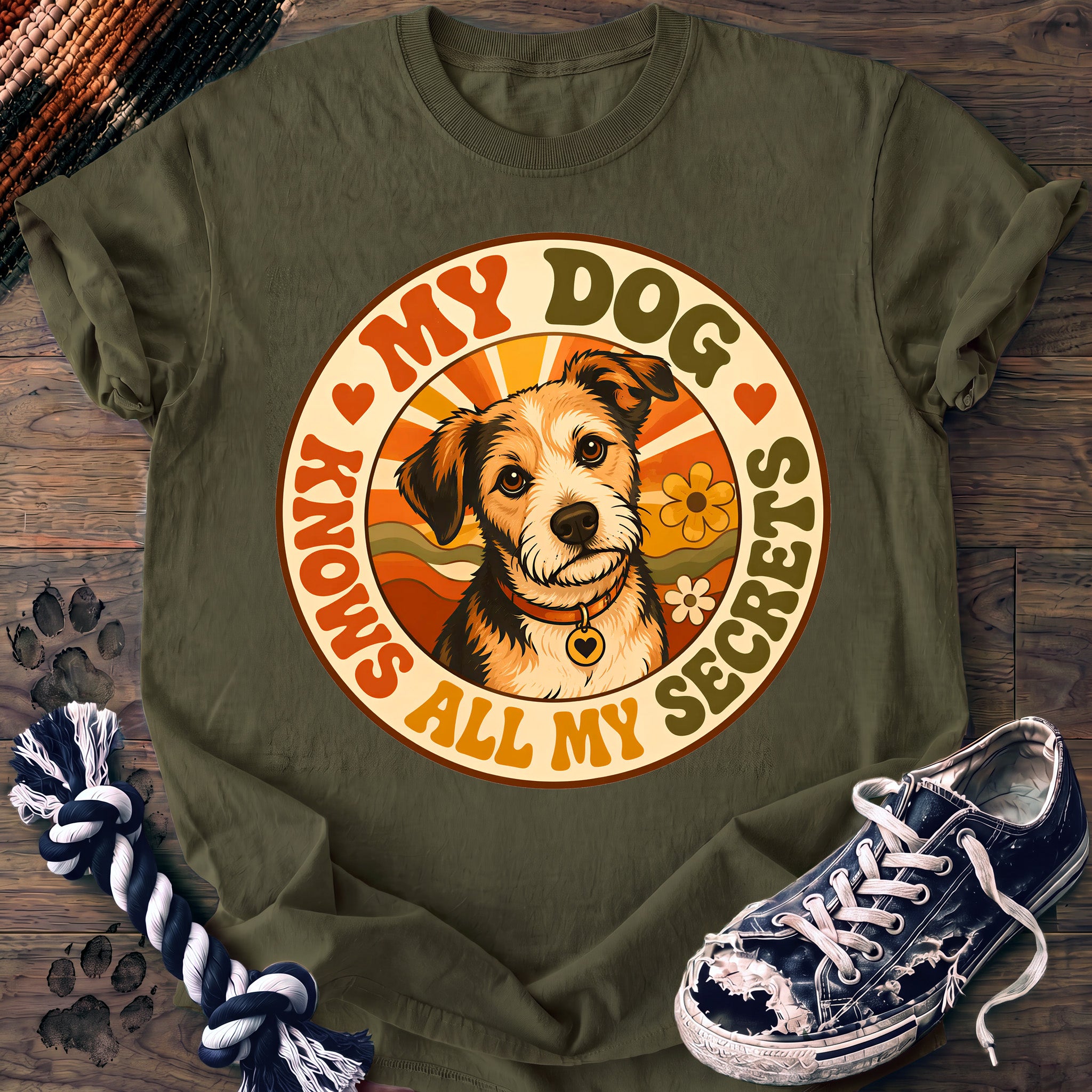 PAWSSION CLUB t-shirt in Moss color - SKU PC-0017