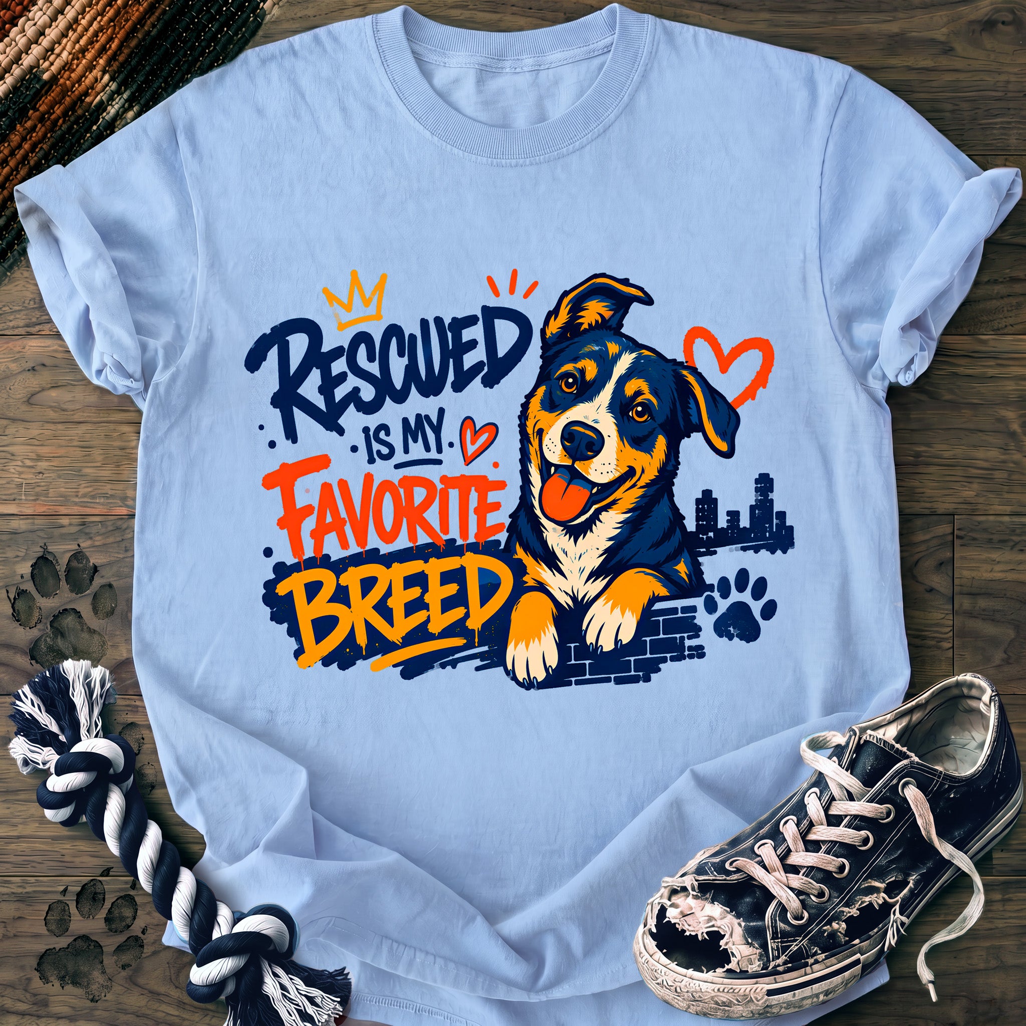 PAWSSION CLUB t-shirt in Chambray color - SKU PC-0019