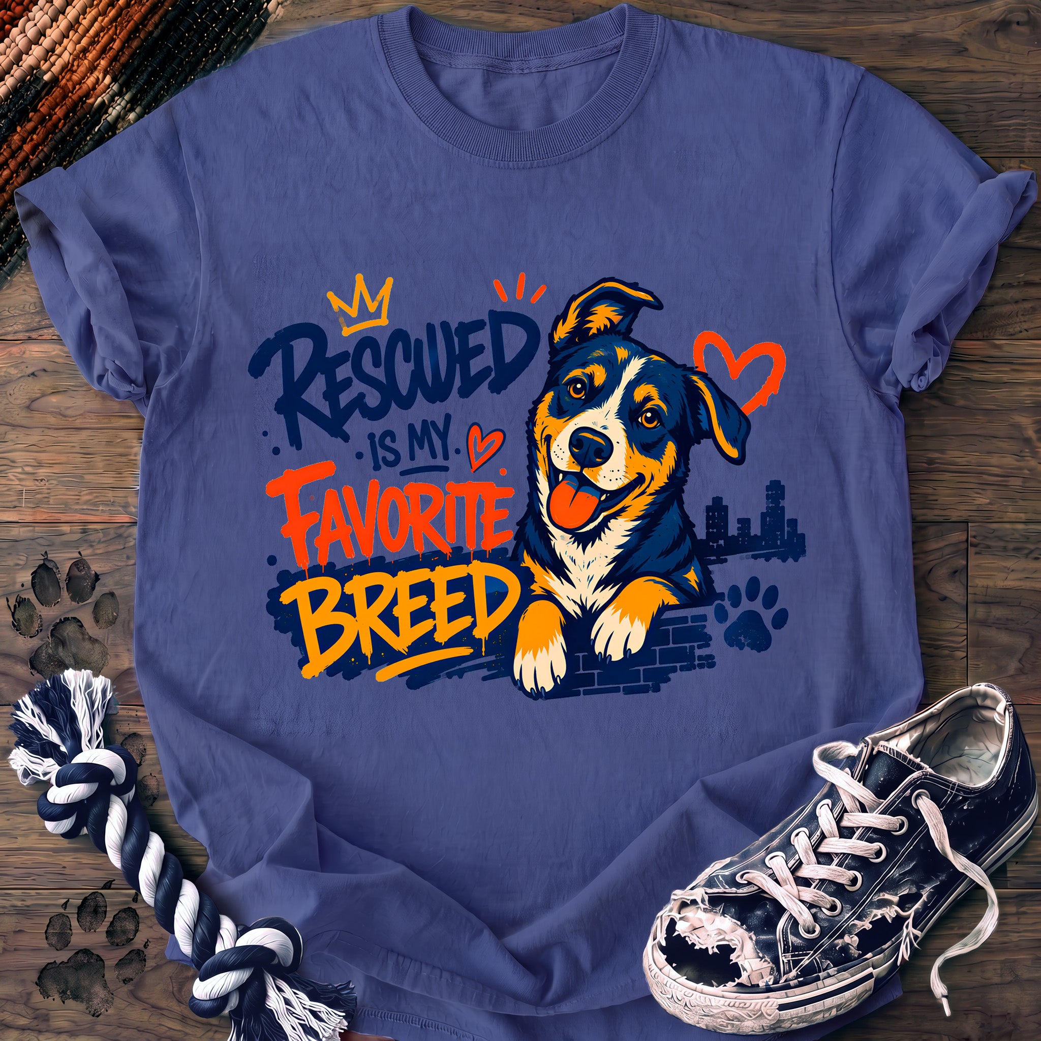PAWSSION CLUB t-shirt in FloBlue color - SKU PC-0019