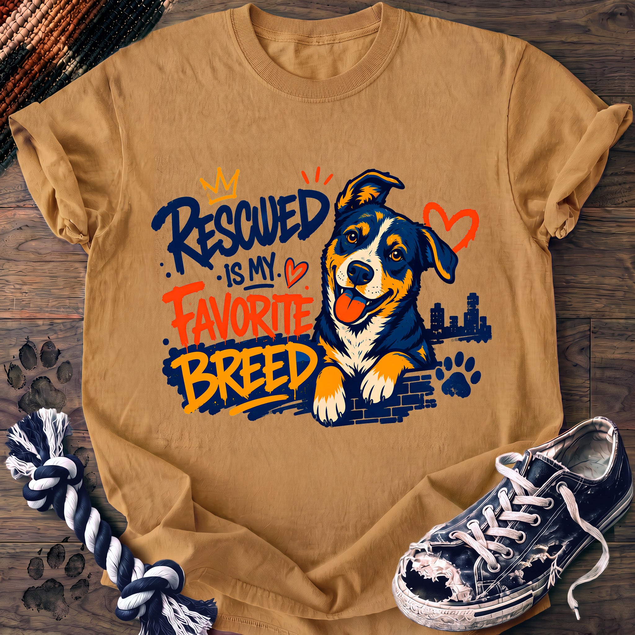 PAWSSION CLUB t-shirt in Mustard color - SKU PC-0019