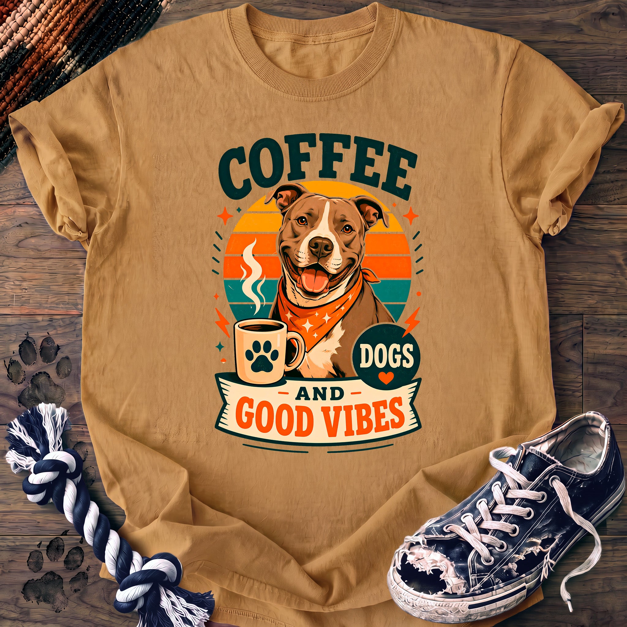 PAWSSION CLUB t-shirt in Mustard color - SKU PC-0023