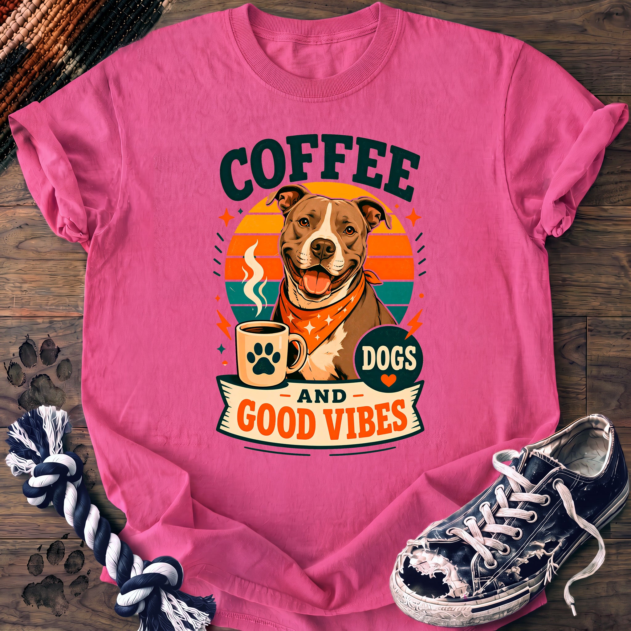 PAWSSION CLUB t-shirt in NeonPink color - SKU PC-0023