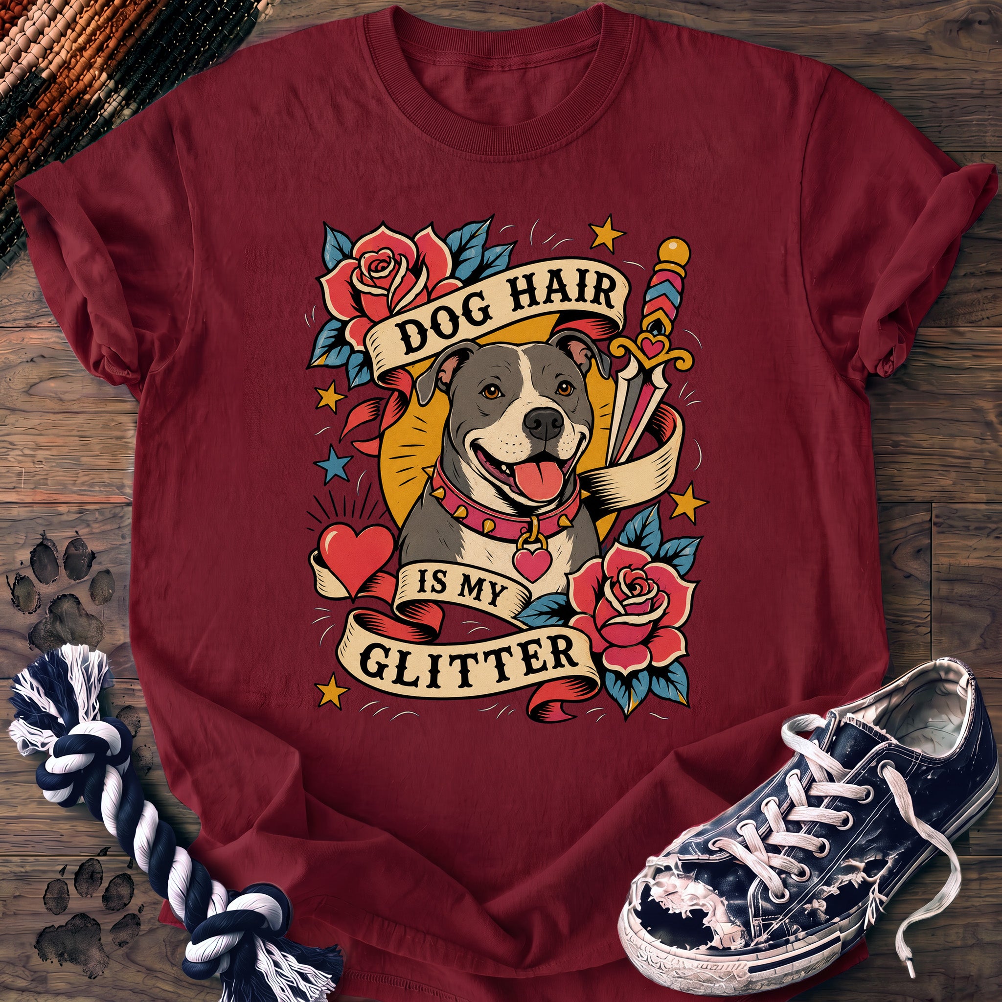 PAWSSION CLUB t-shirt in Crimson color - SKU PC-0027