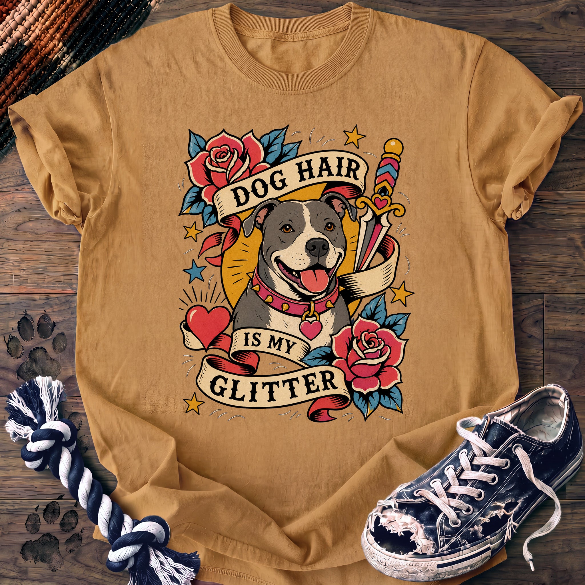 PAWSSION CLUB t-shirt in Mustard color - SKU PC-0027