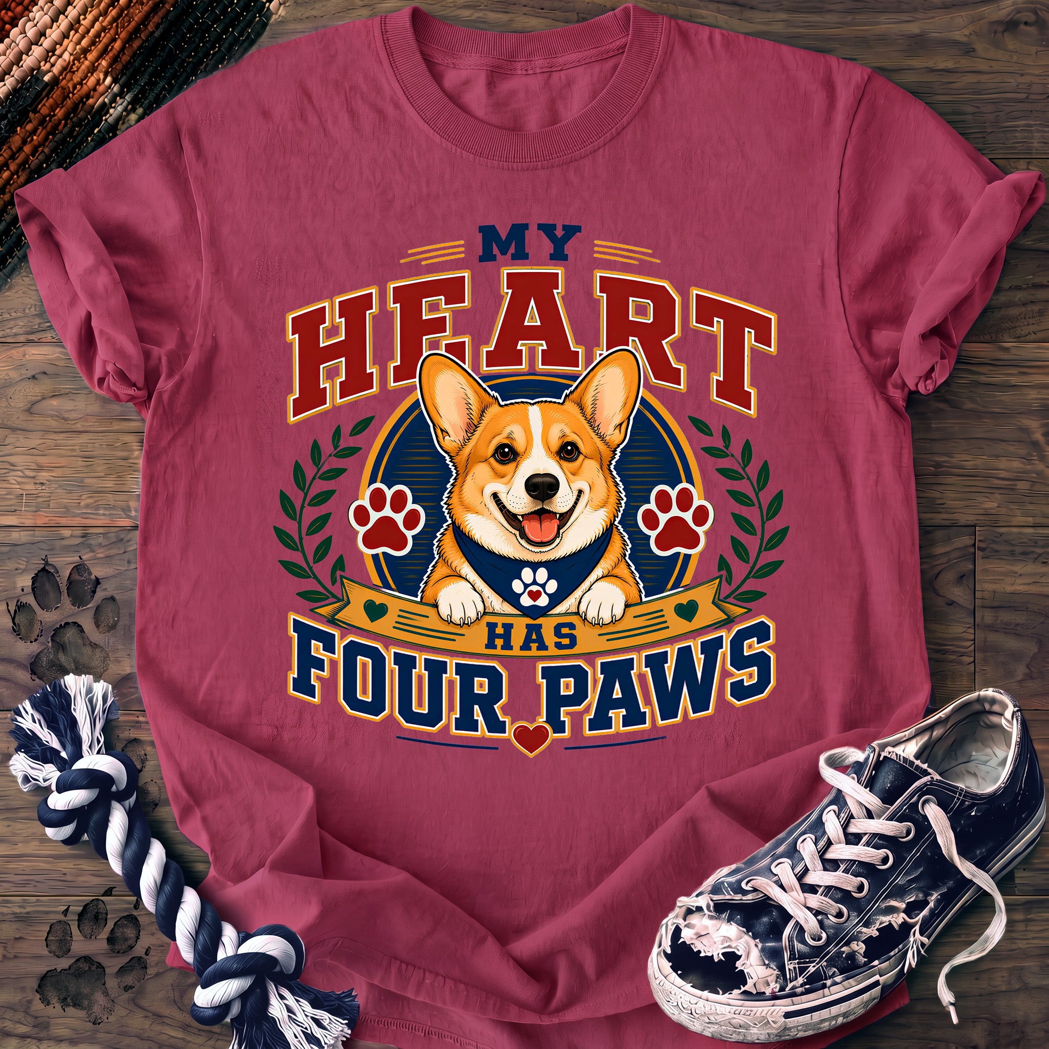 PAWSSION CLUB t-shirt in Crunchberry color - SKU PC-0031