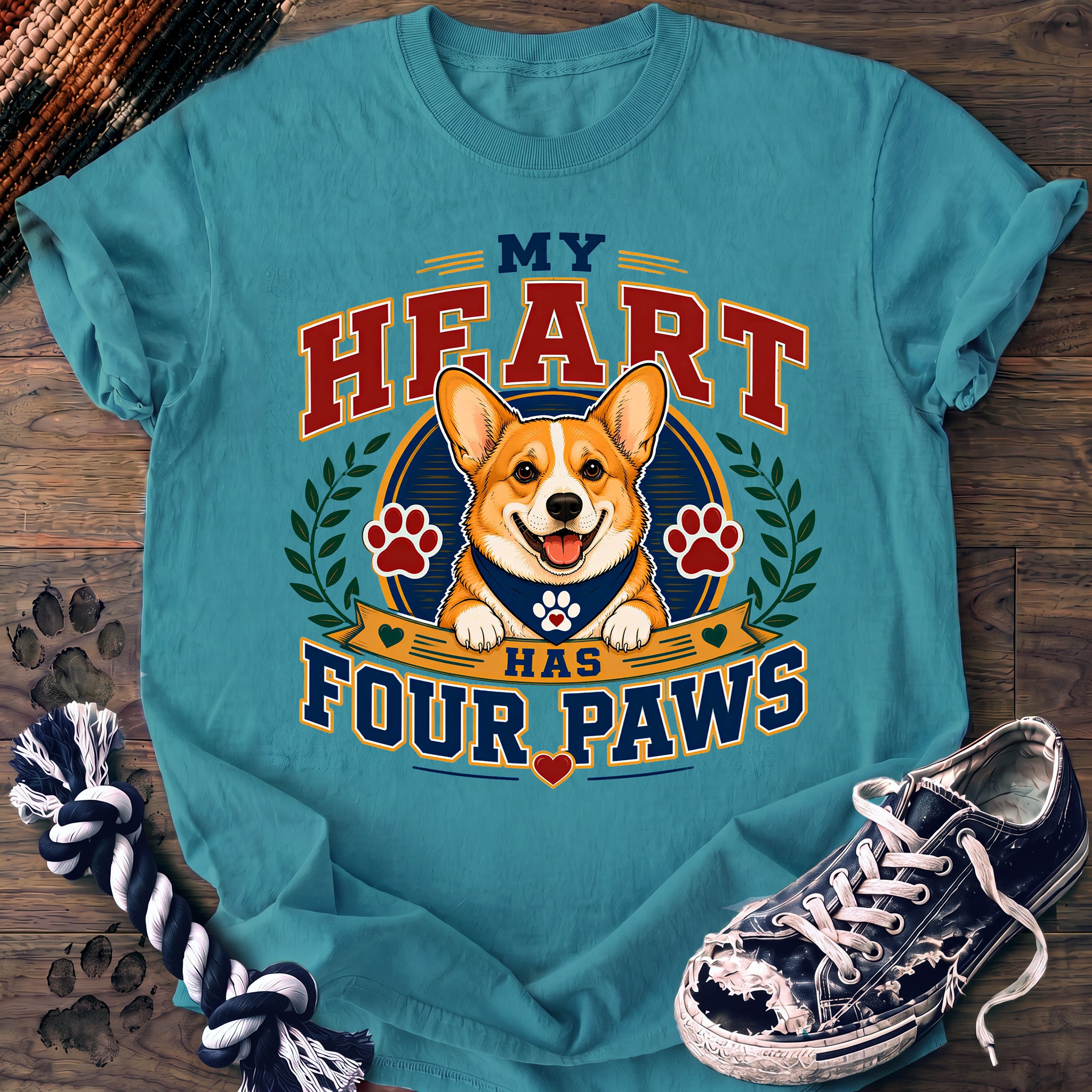 PAWSSION CLUB t-shirt in LagoonBlue color - SKU PC-0031