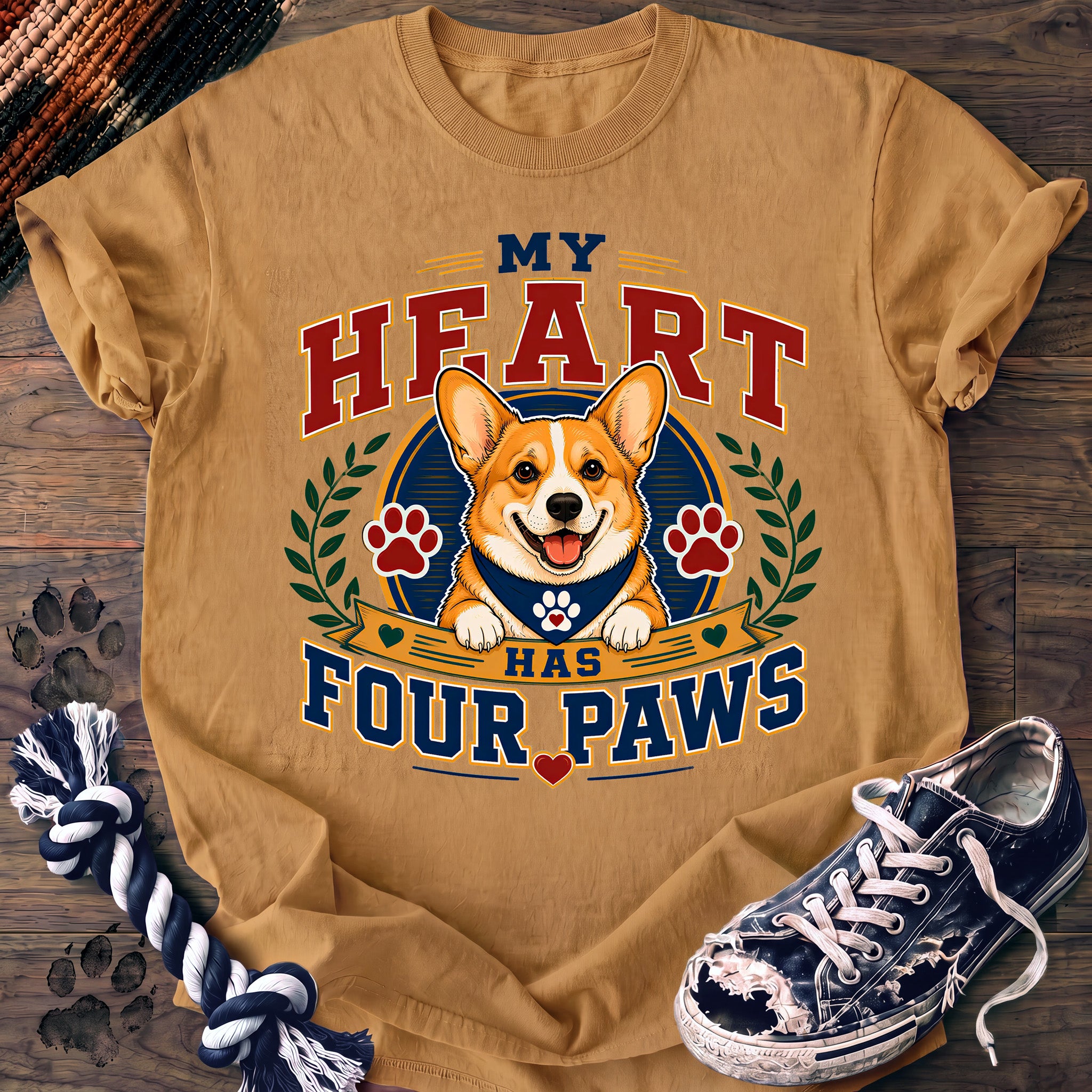 PAWSSION CLUB t-shirt in Mustard color - SKU PC-0031