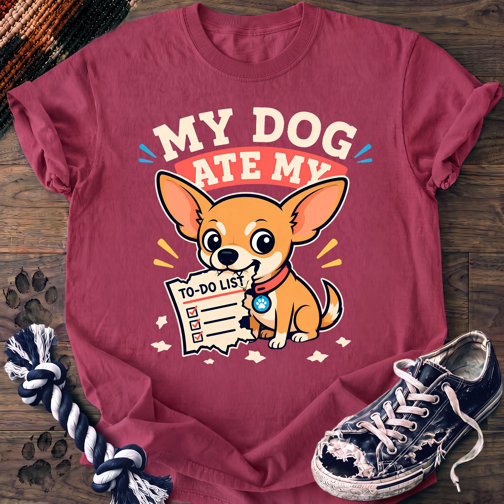 PAWSSION CLUB t-shirt in Crunchberry color - SKU PC-0034
