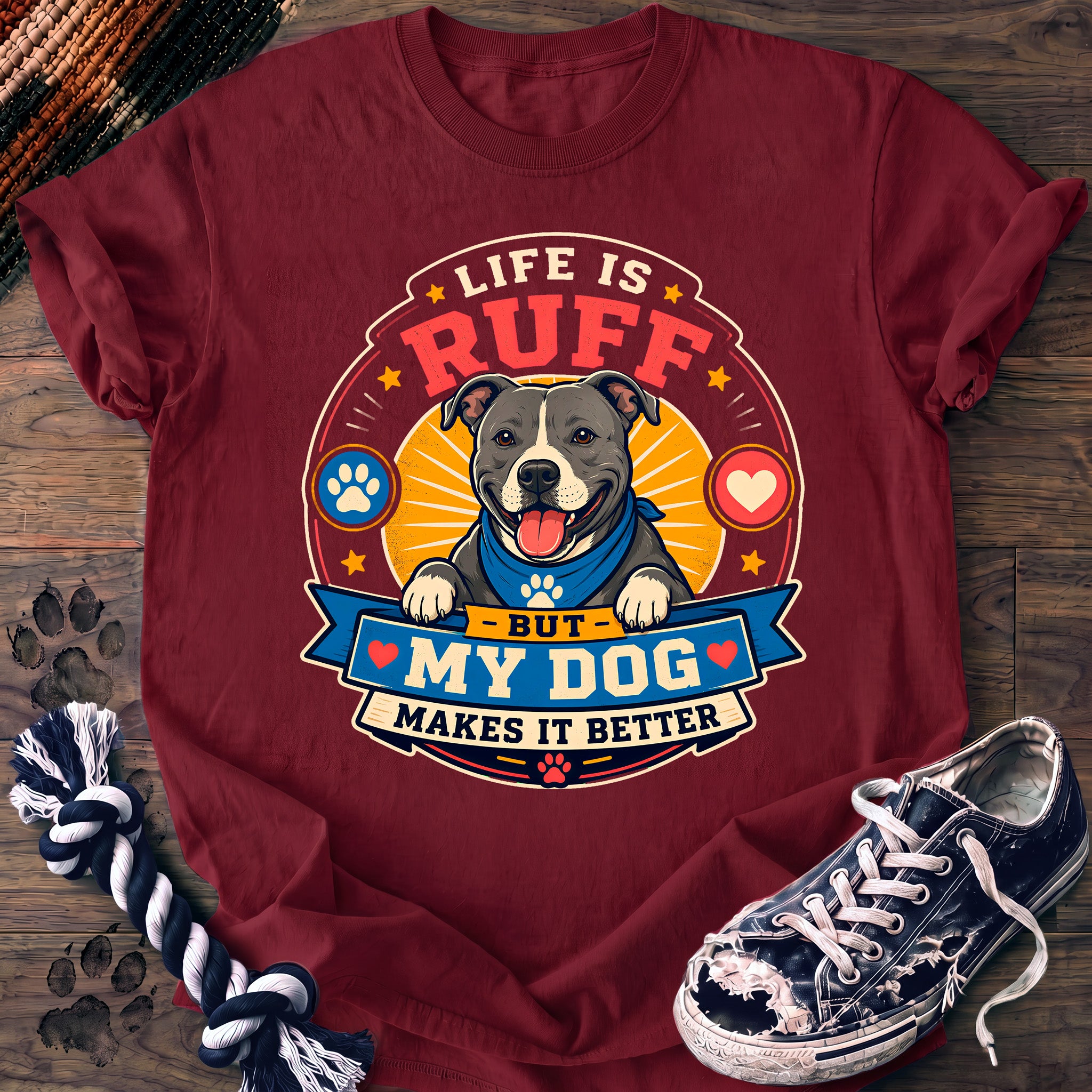 PAWSSION CLUB t-shirt in Crimson color - SKU PC-0036