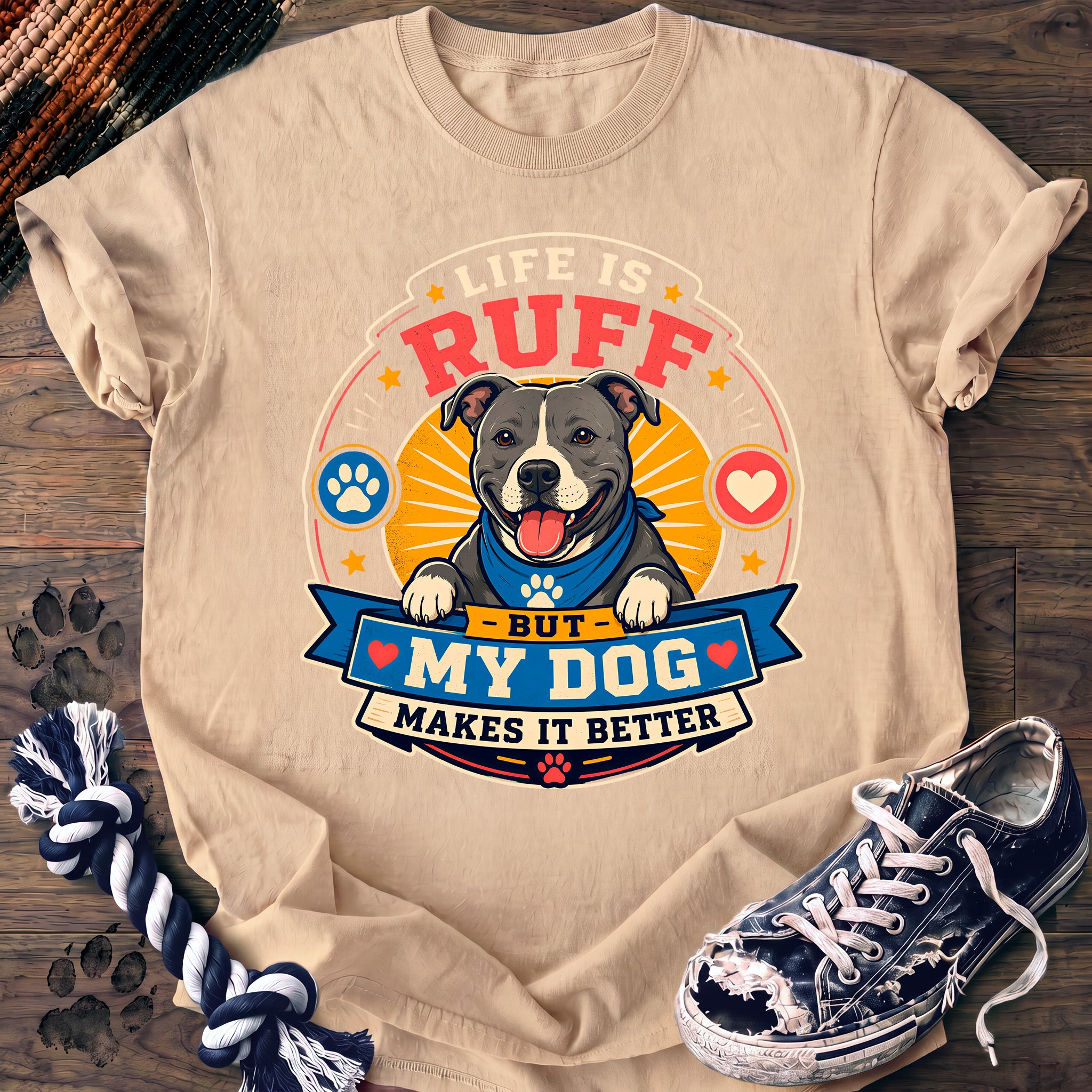 PAWSSION CLUB t-shirt in Ivory color - SKU PC-0036
