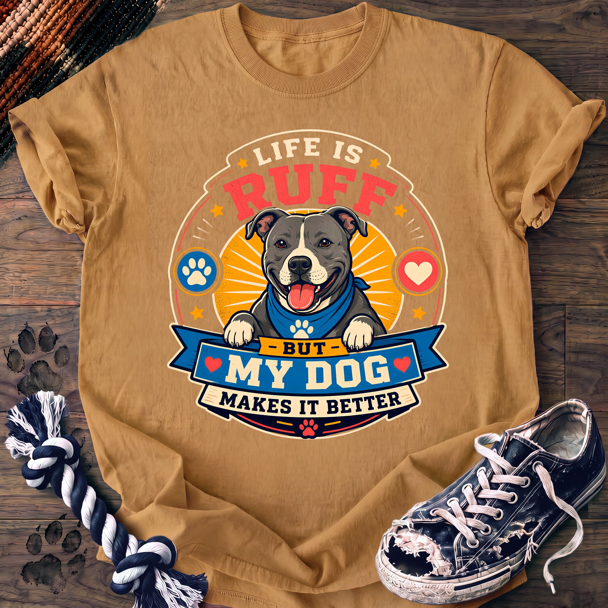PAWSSION CLUB t-shirt in Mustard color - SKU PC-0036