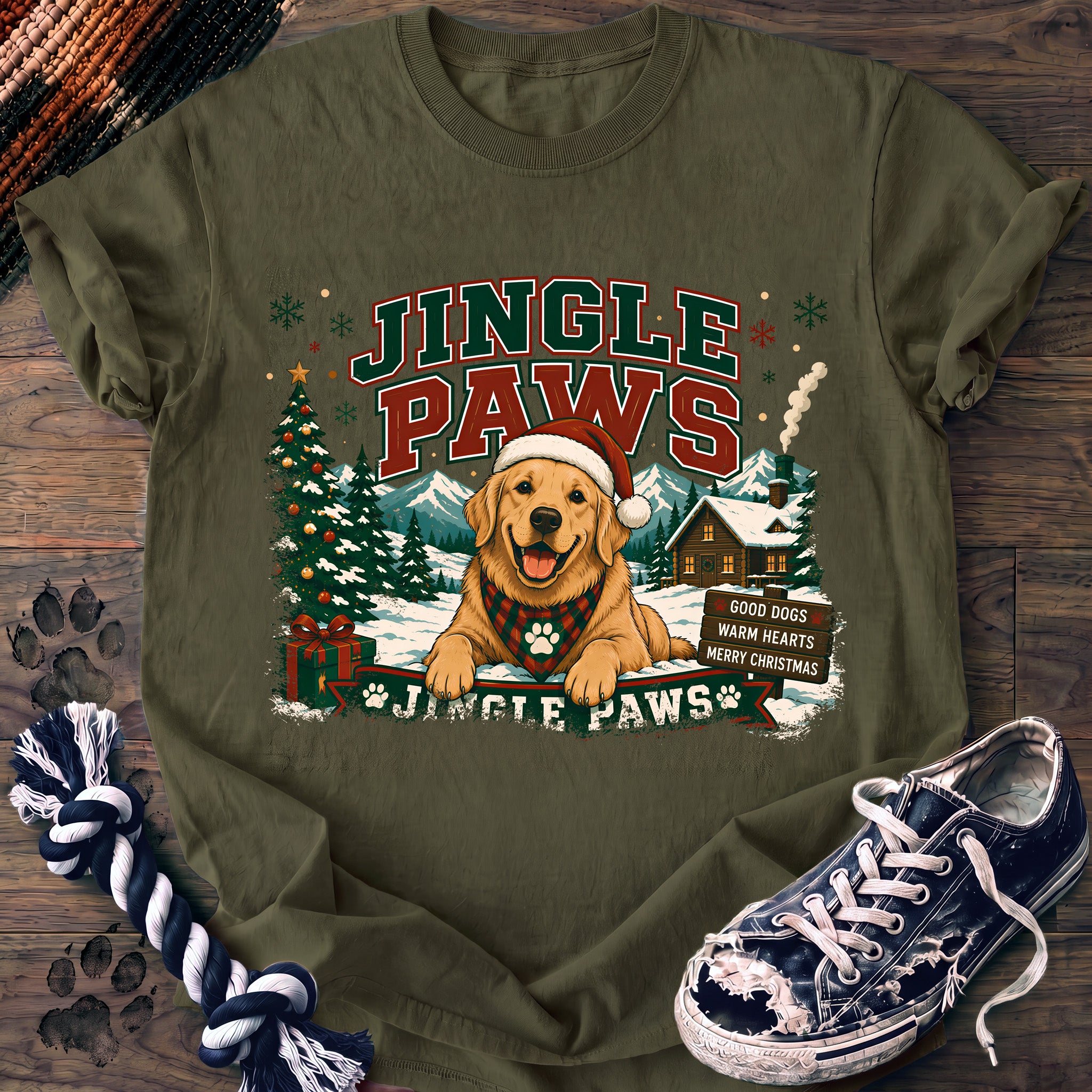 PAWSSION CLUB t-shirt in Moss color - SKU PC-0042