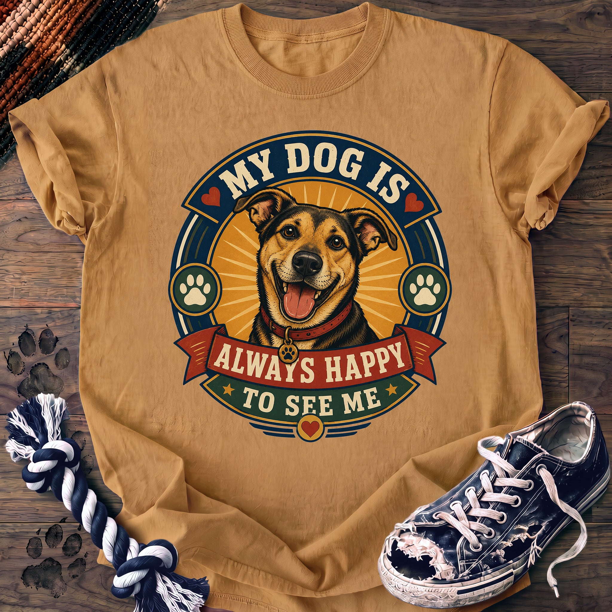 PAWSSION CLUB t-shirt in Mustard color - SKU PC-0044