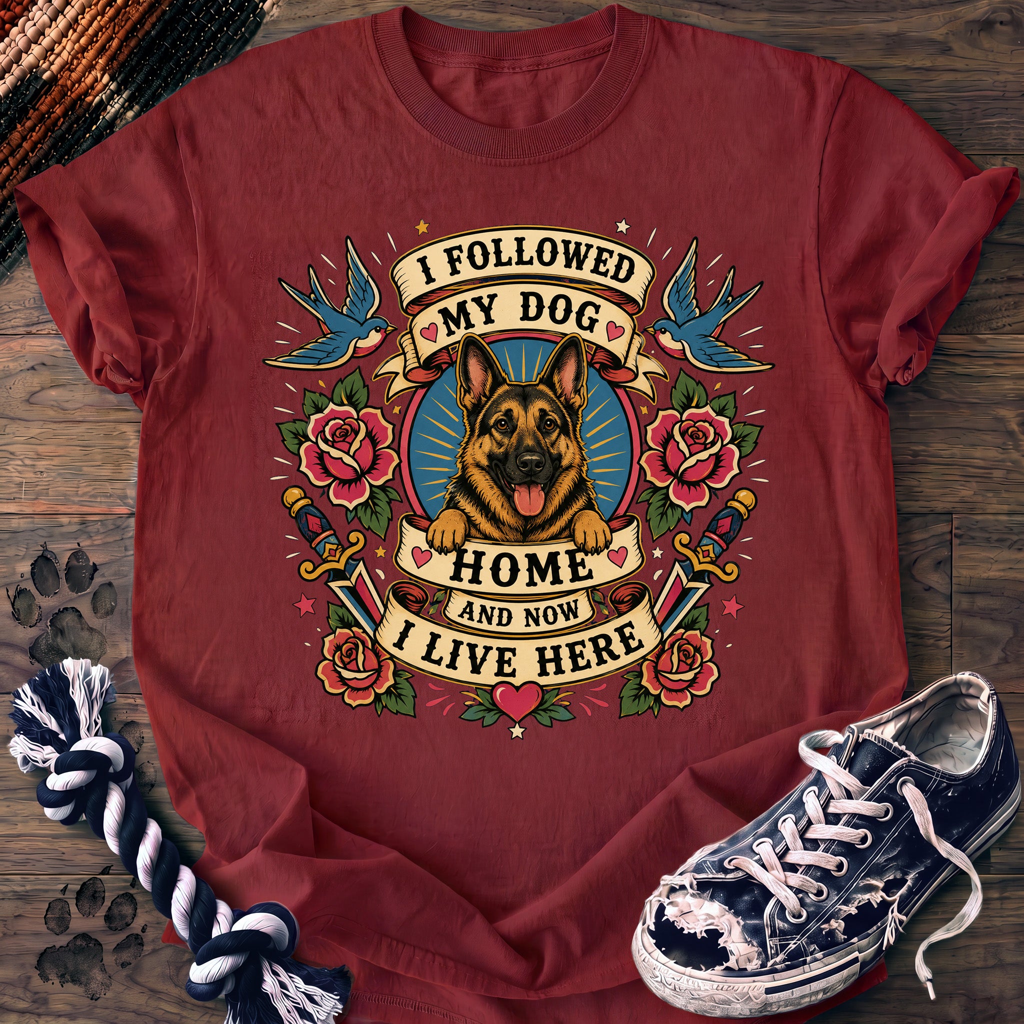PAWSSION CLUB t-shirt in Chili color - SKU PC-0045