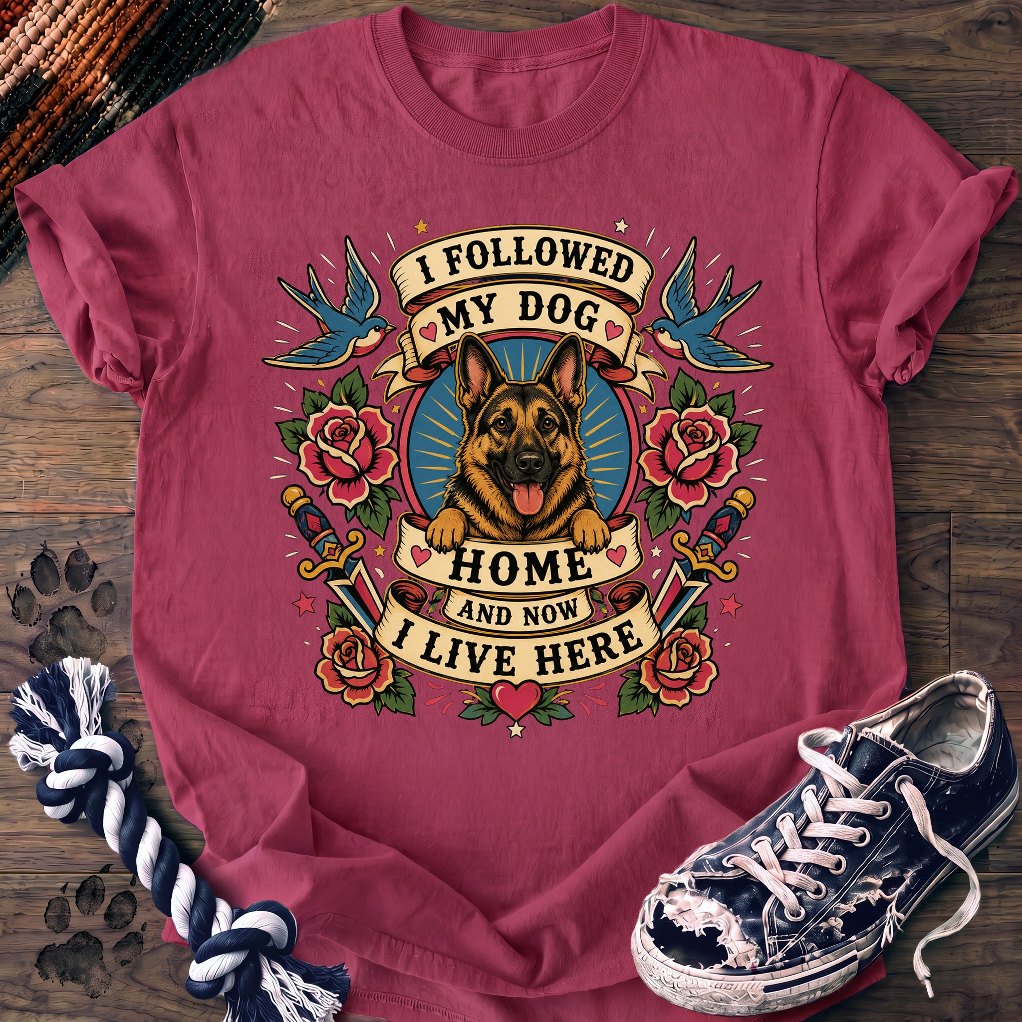 PAWSSION CLUB t-shirt in Crunchberry color - SKU PC-0045