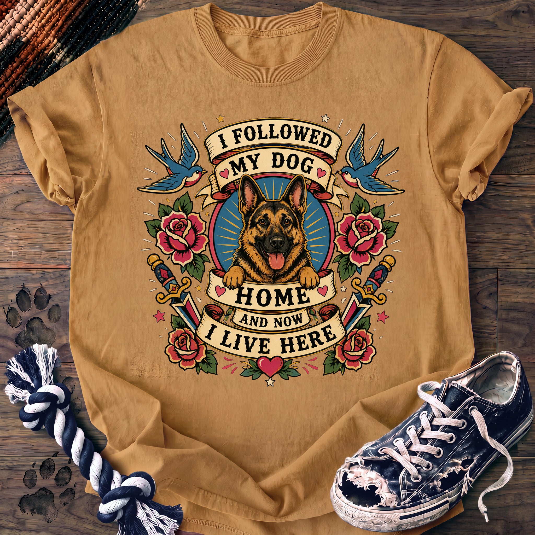 PAWSSION CLUB t-shirt in Mustard color - SKU PC-0045