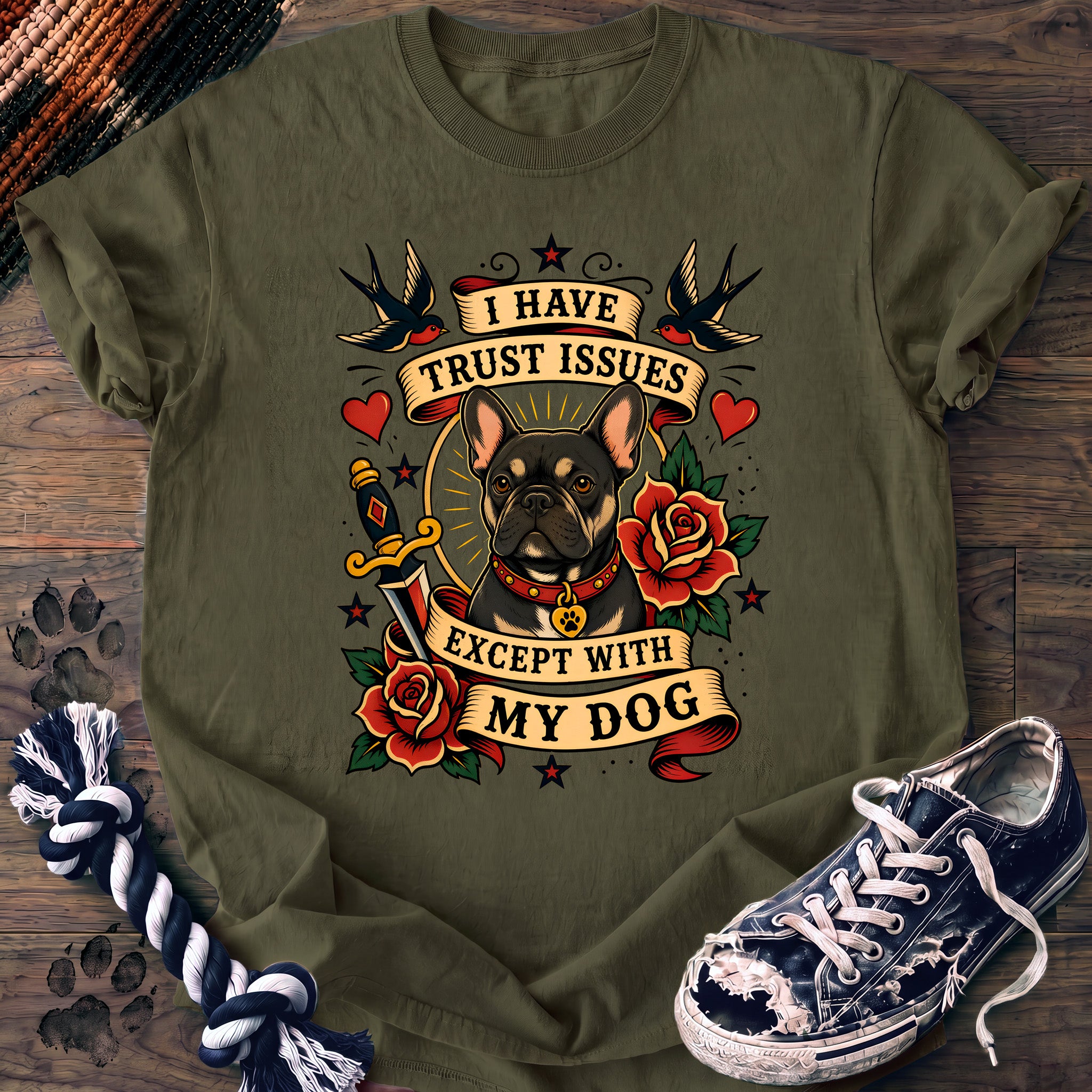PAWSSION CLUB t-shirt in Moss color - SKU PC-0053