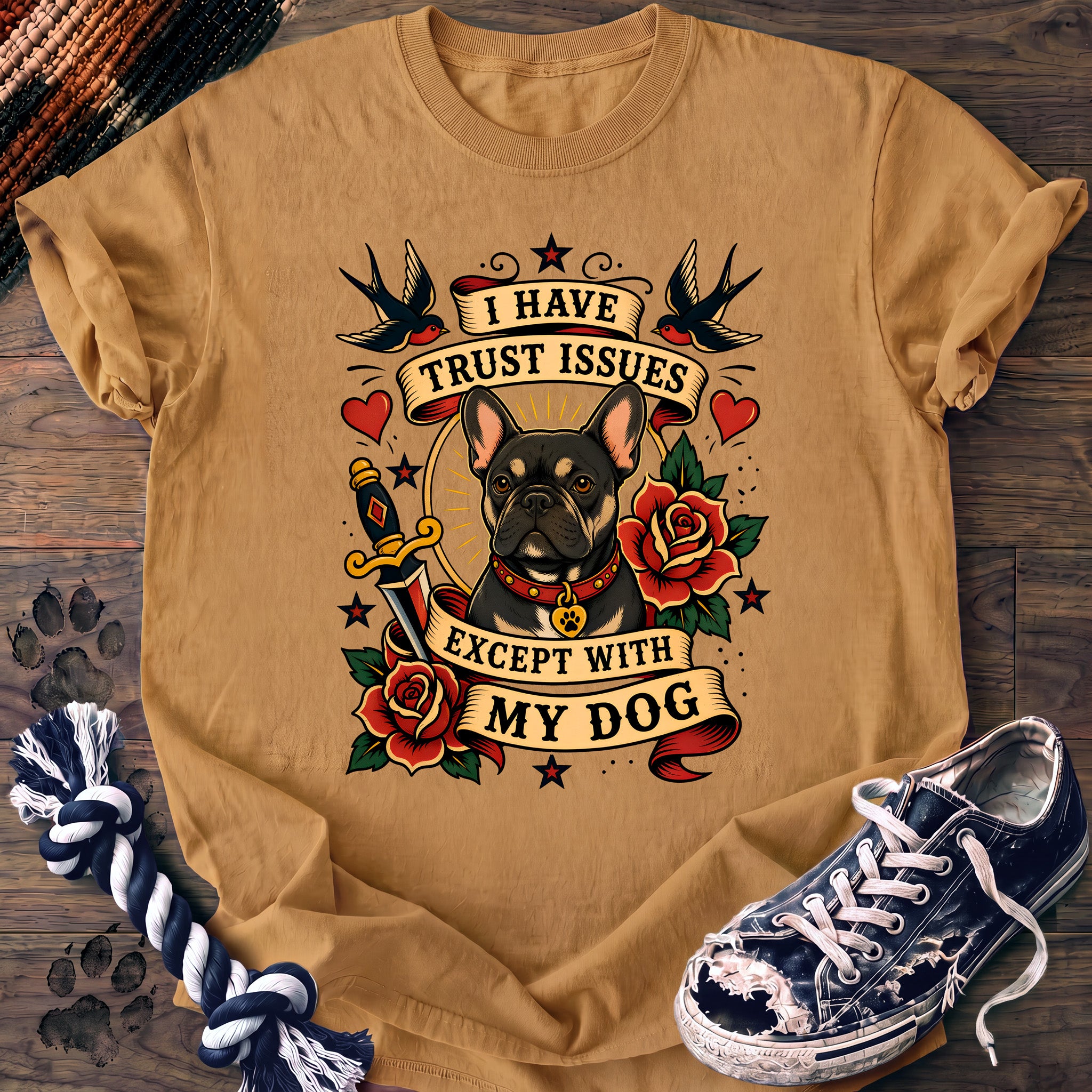 PAWSSION CLUB t-shirt in Mustard color - SKU PC-0053