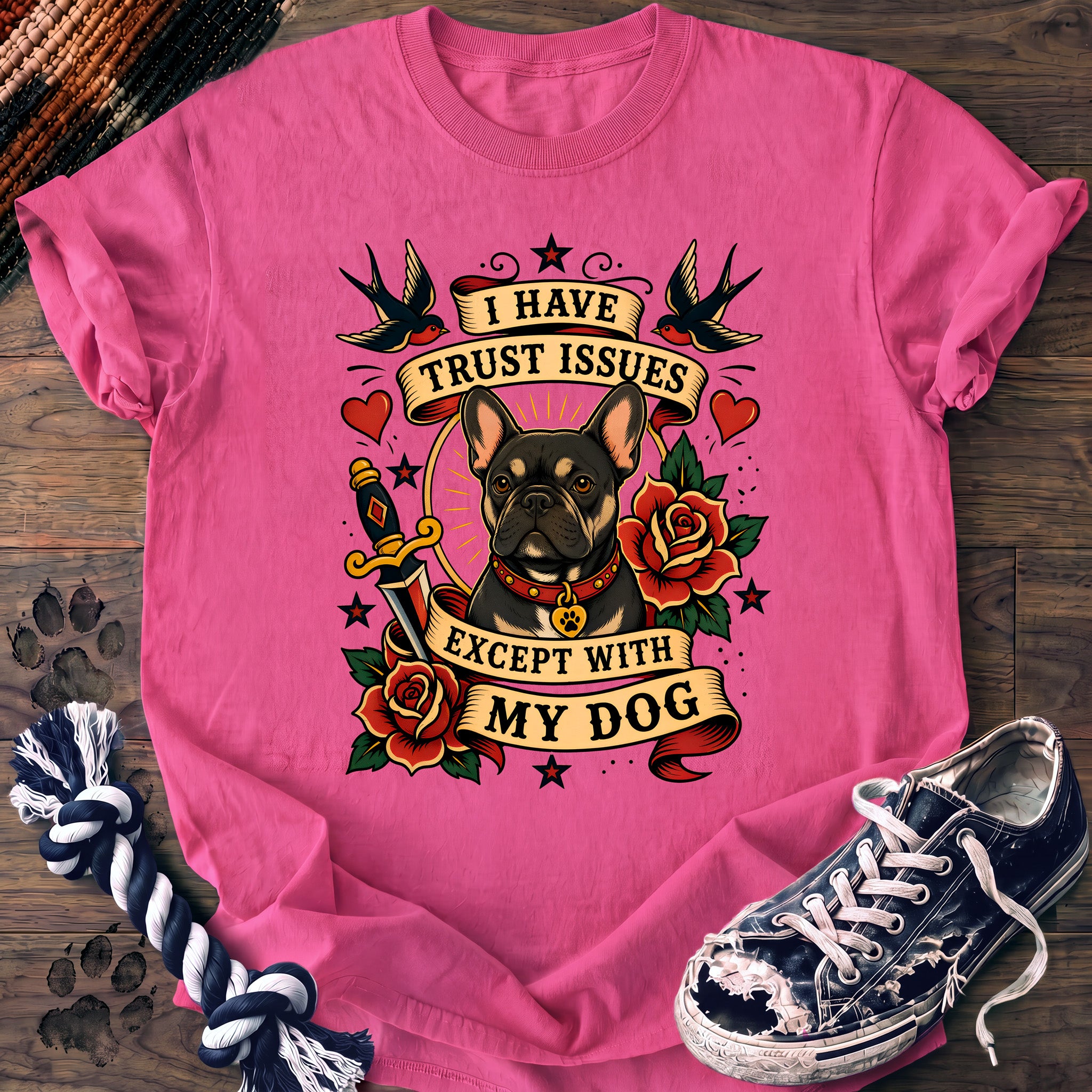 PAWSSION CLUB t-shirt in NeonPink color - SKU PC-0053