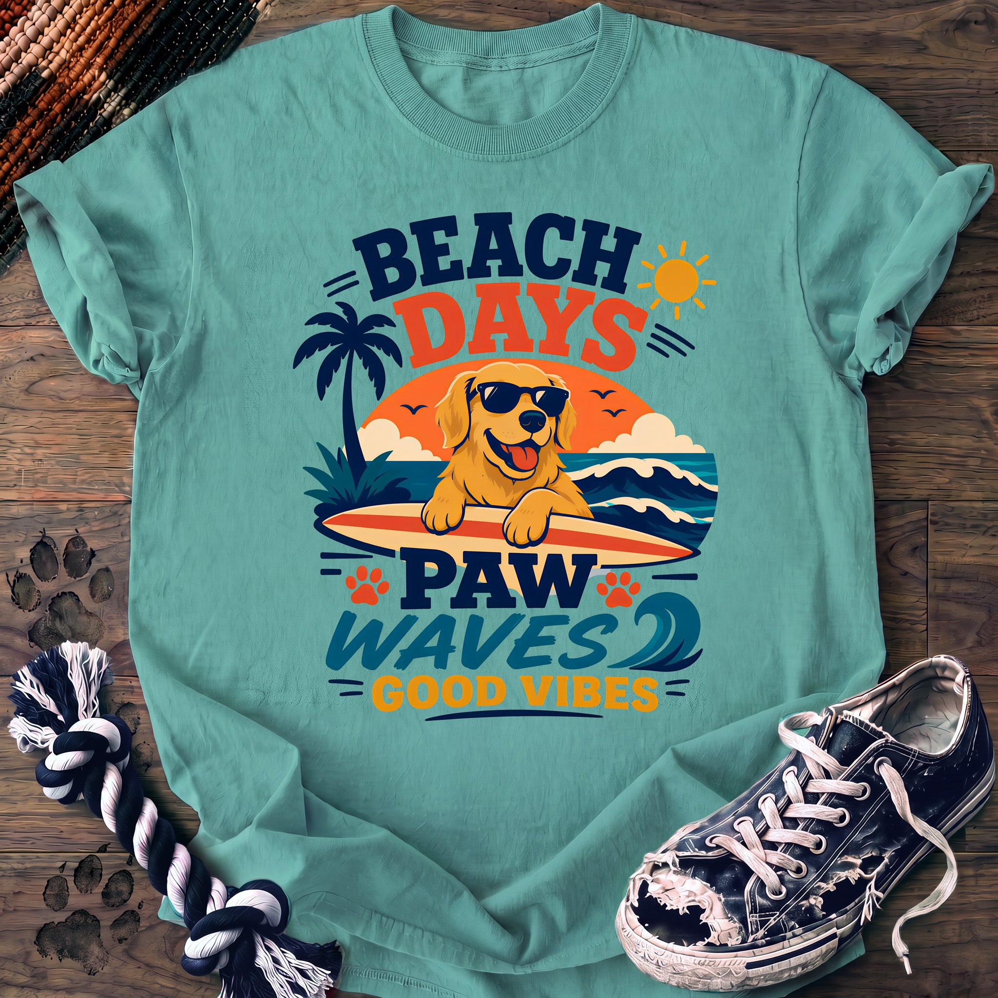 PAWSSION CLUB t-shirt in ChalkyMint color - SKU PC-0057