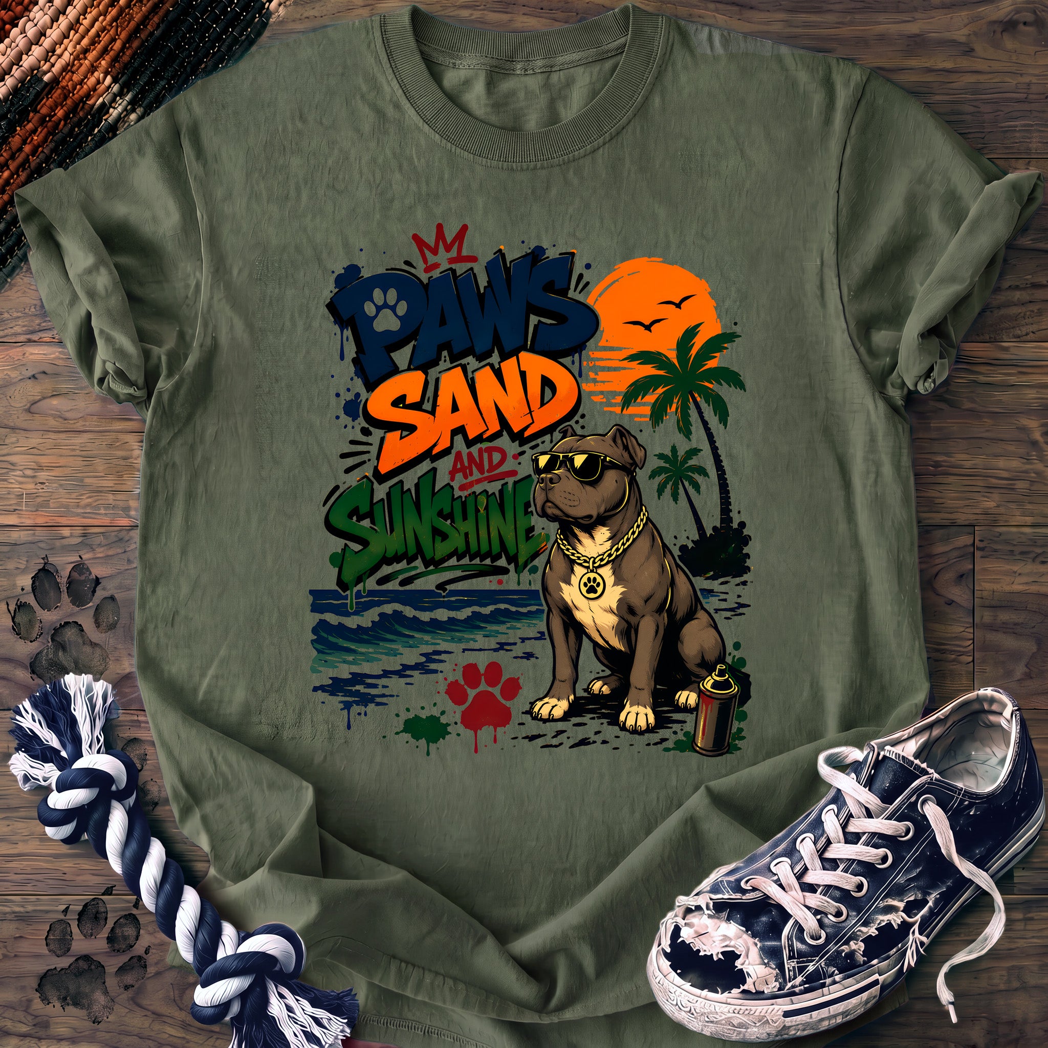 PAWSSION CLUB t-shirt in LightGreen color - SKU PC-0058
