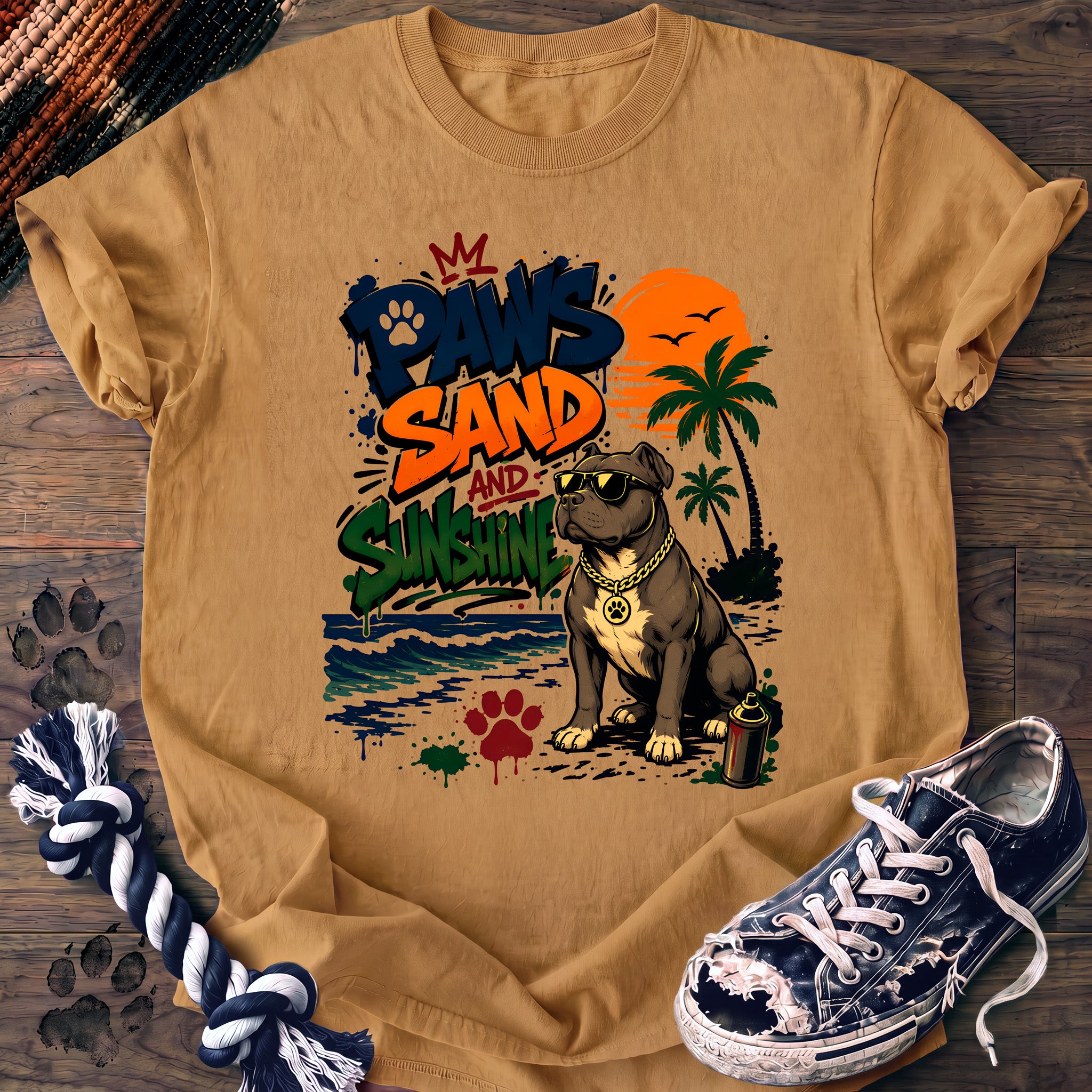 PAWSSION CLUB t-shirt in Mustard color - SKU PC-0058