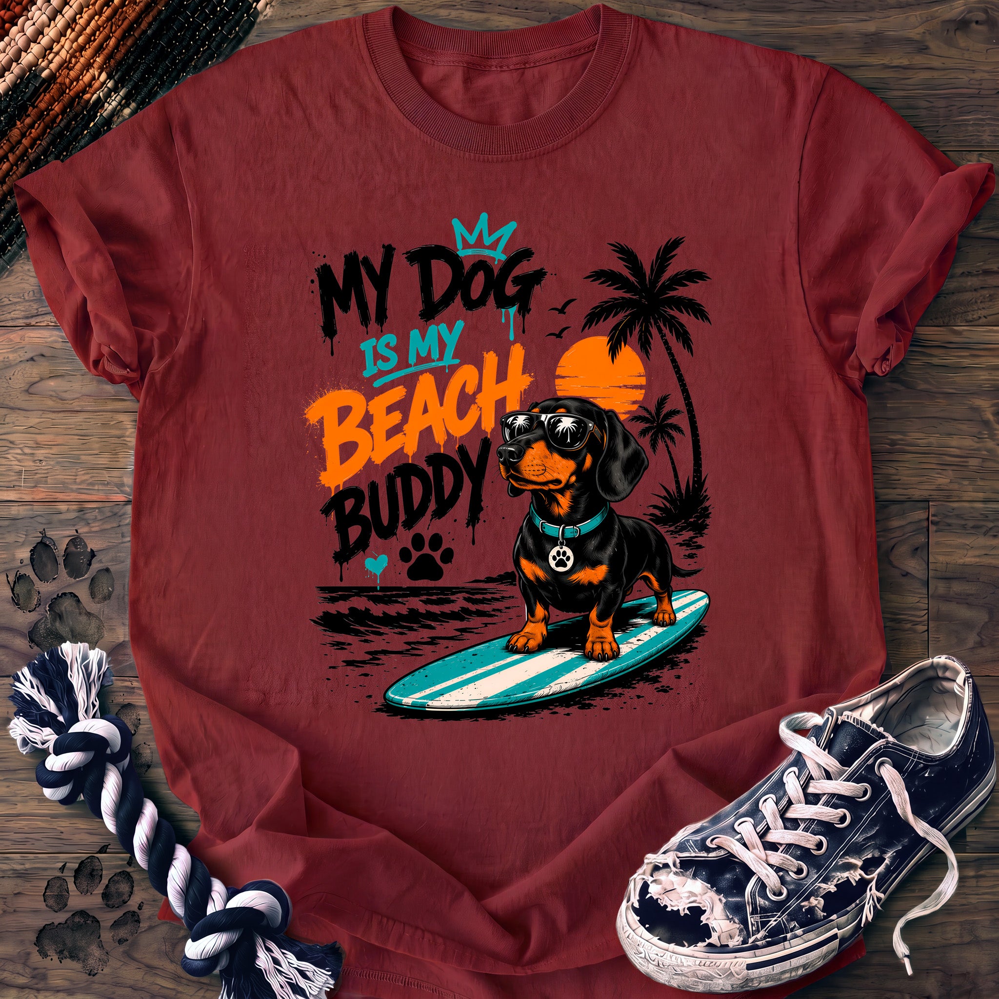 PAWSSION CLUB t-shirt in Chili color - SKU PC-0066