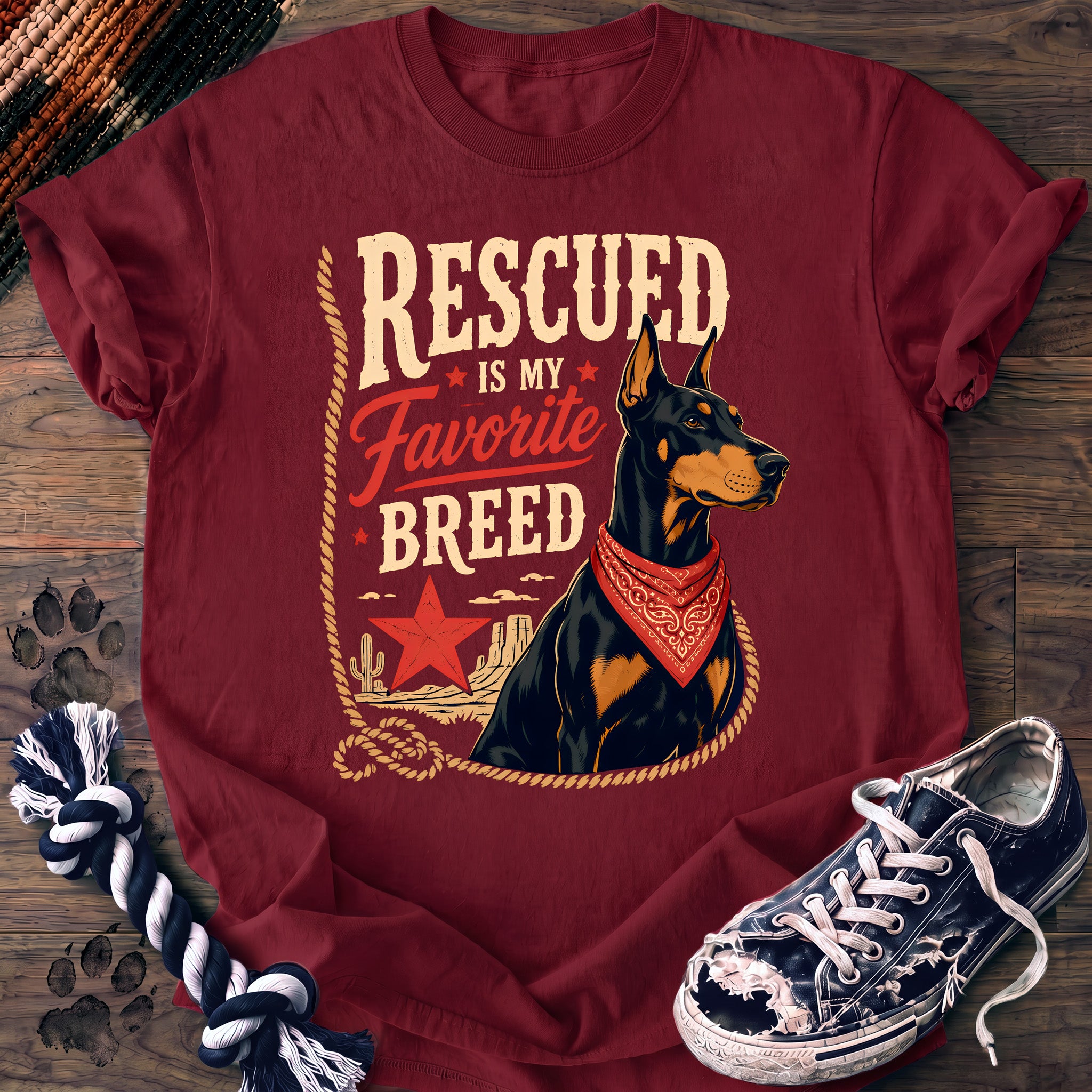 PAWSSION CLUB t-shirt in Crimson color - SKU PC-0070
