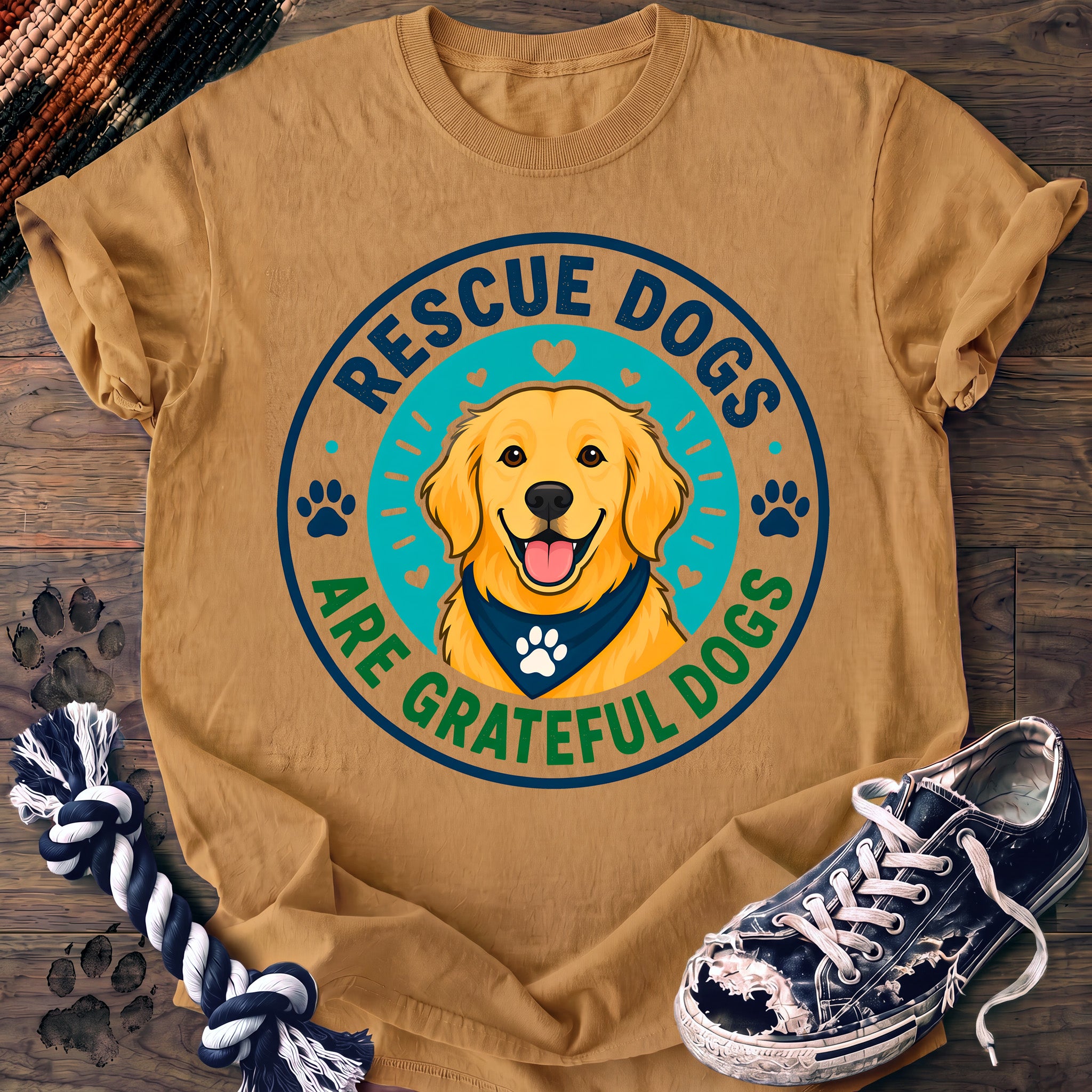 PAWSSION CLUB t-shirt in Mustard color - SKU PC-0074