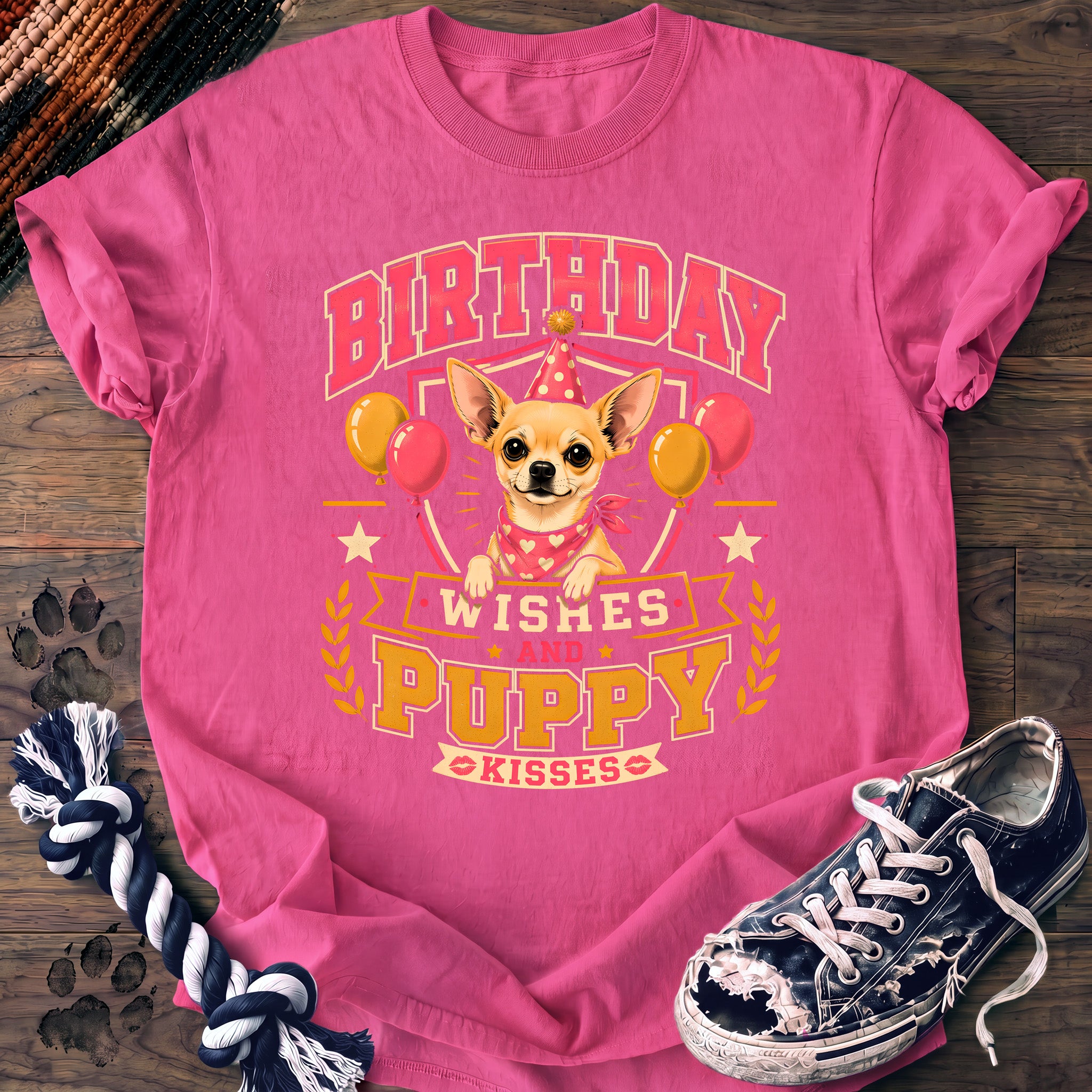 PAWSSION CLUB t-shirt in NeonPink color - SKU PC-0076