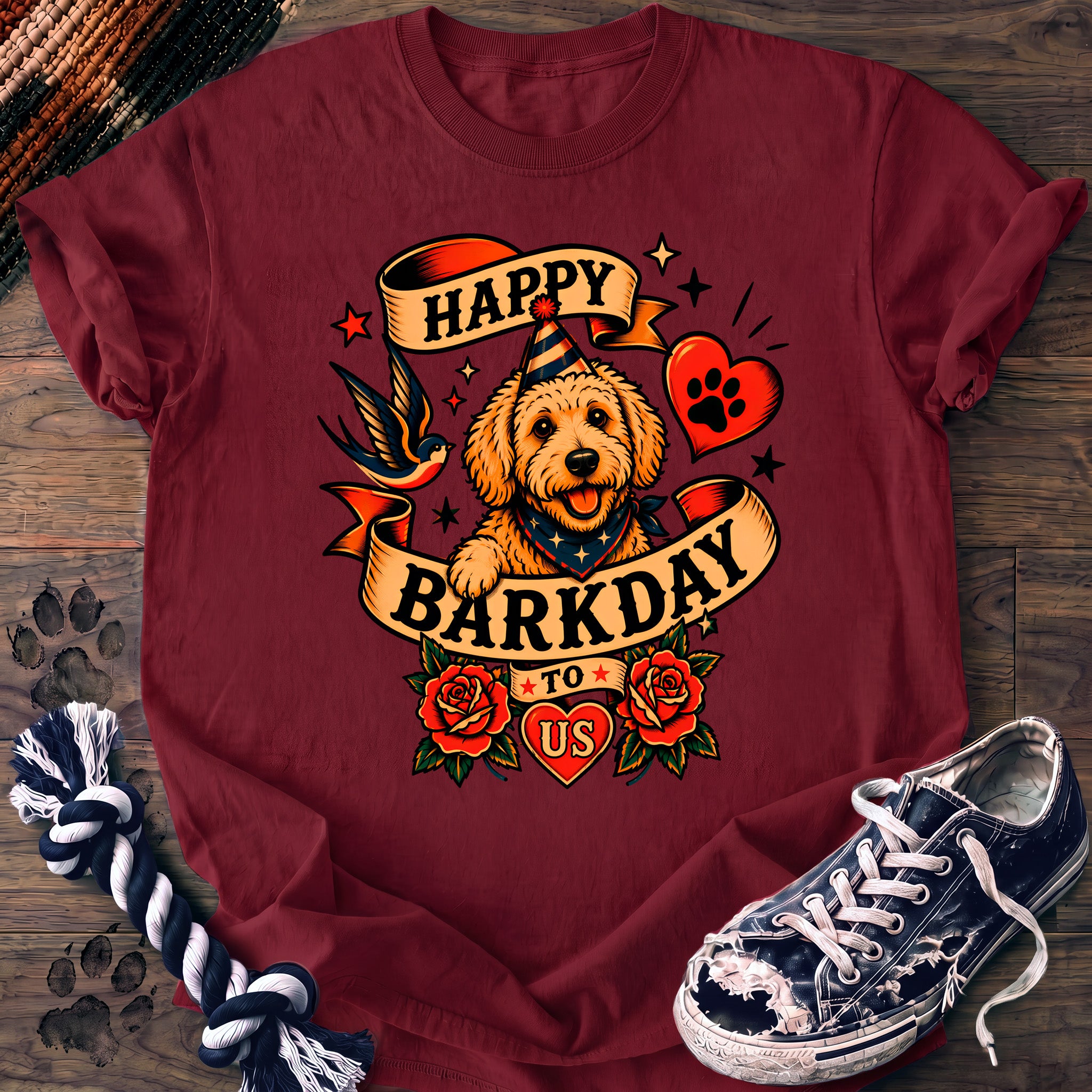 PAWSSION CLUB t-shirt in Crimson color - SKU PC-0080