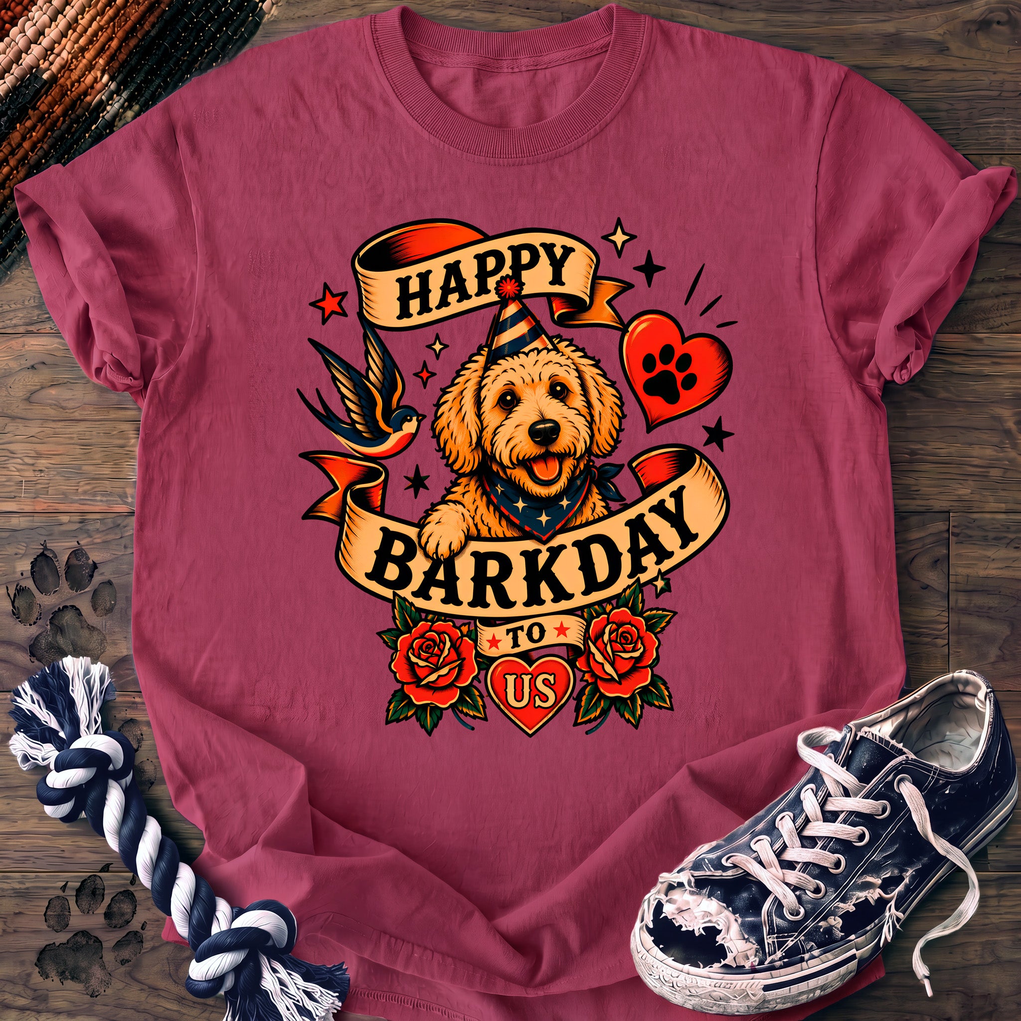 PAWSSION CLUB t-shirt in Crunchberry color - SKU PC-0080