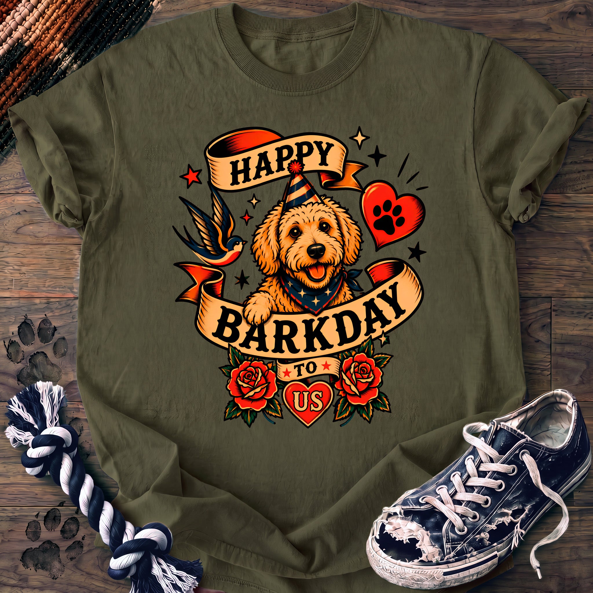 PAWSSION CLUB t-shirt in Moss color - SKU PC-0080