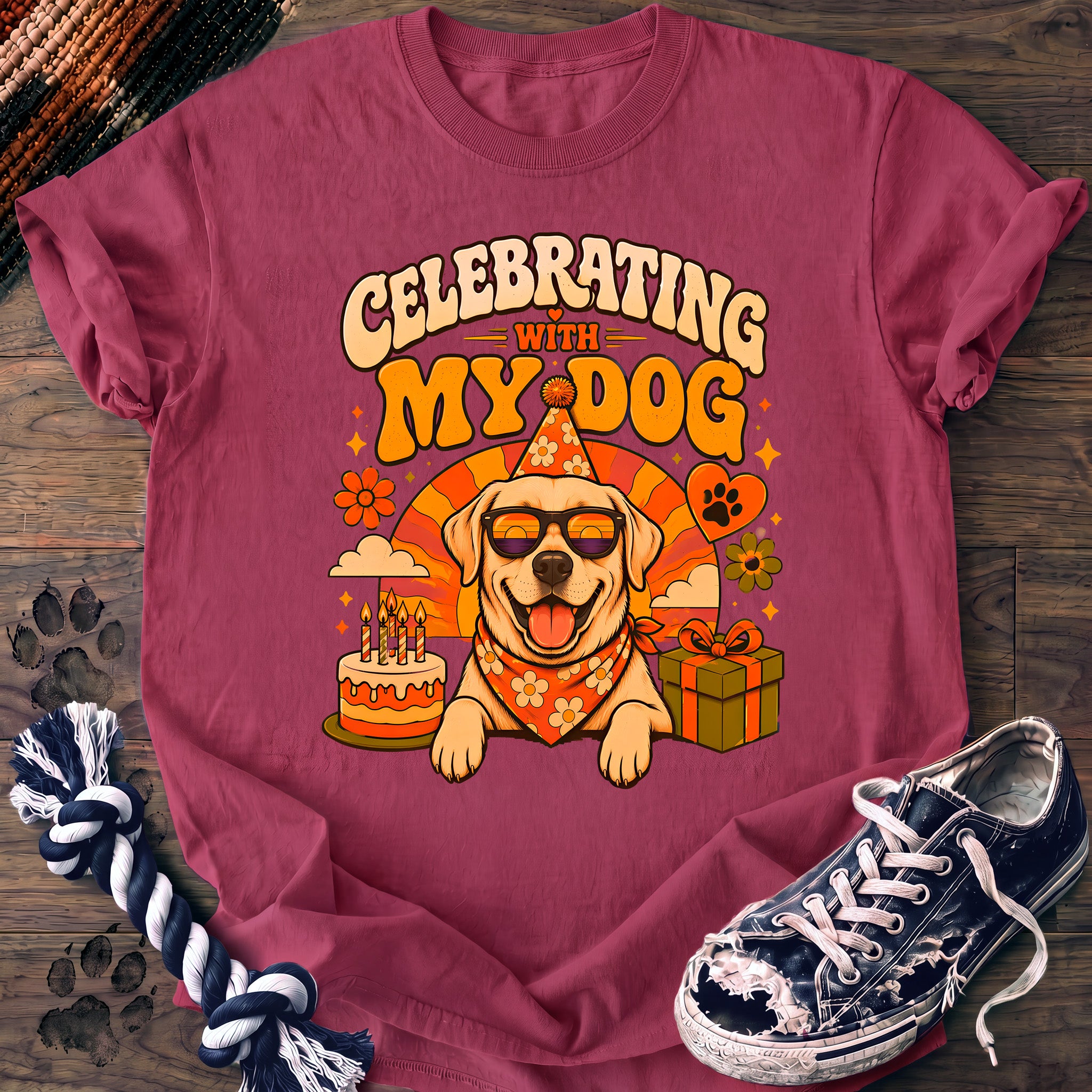 PAWSSION CLUB t-shirt in Crunchberry color - SKU PC-0081