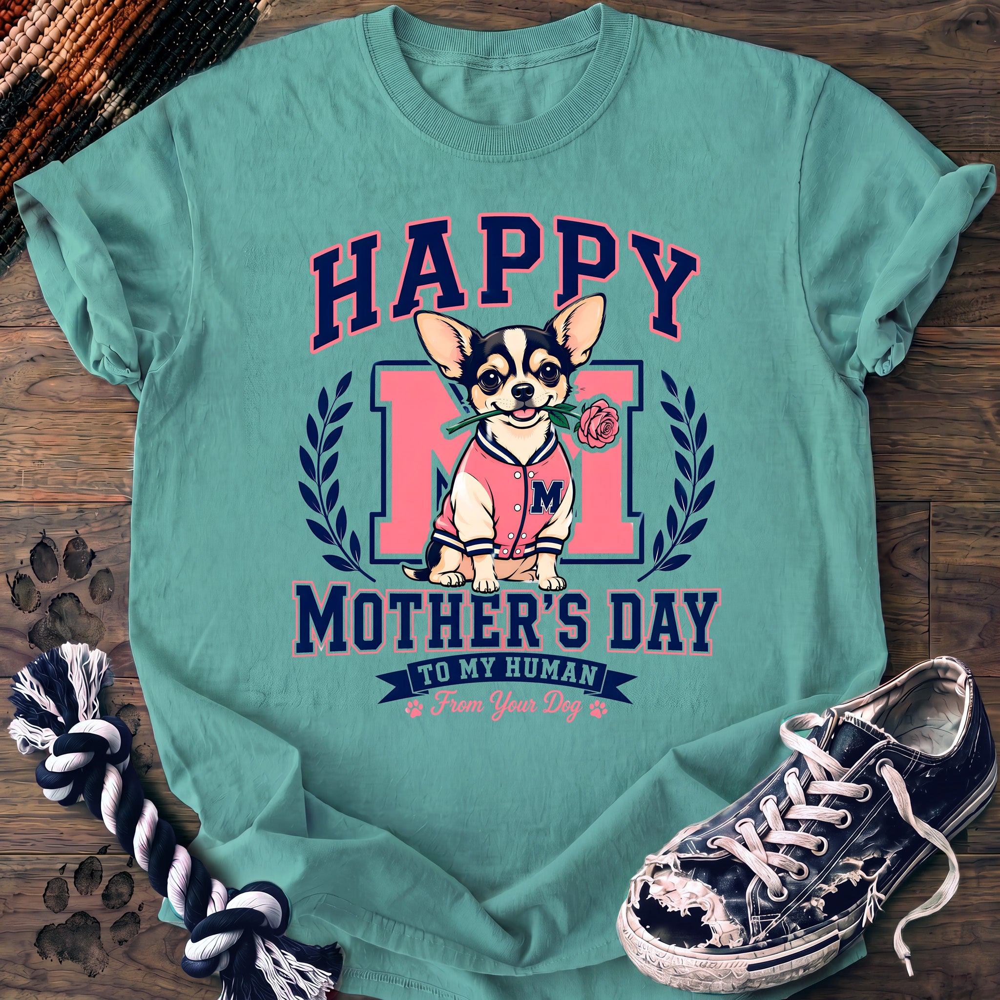 PAWSSION CLUB t-shirt in ChalkyMint color - SKU PC-0089