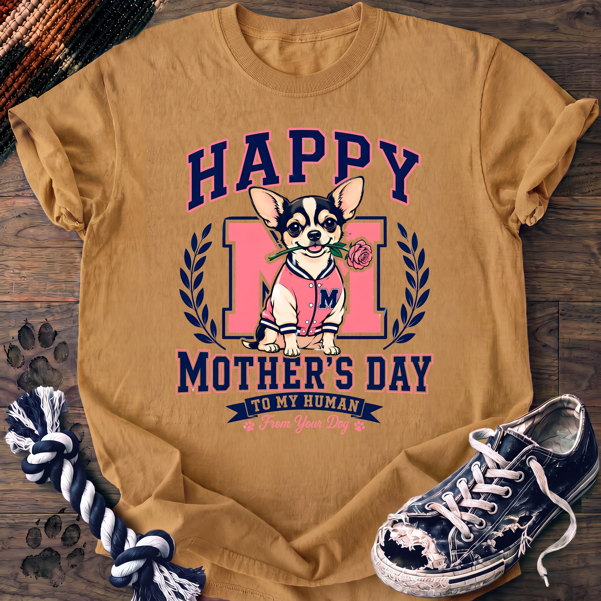 PAWSSION CLUB t-shirt in Mustard color - SKU PC-0089