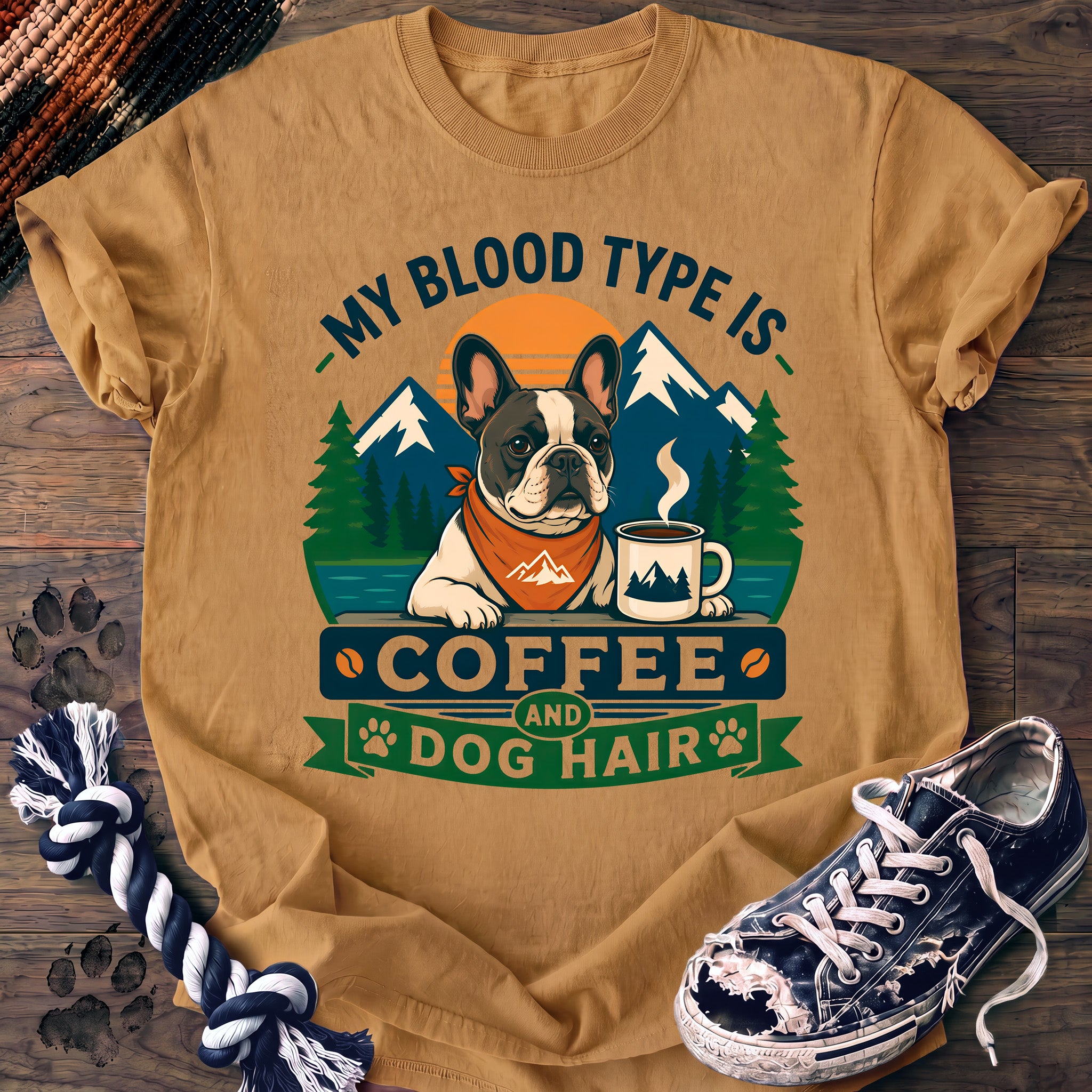 PAWSSION CLUB t-shirt in Mustard color - SKU PC-0090