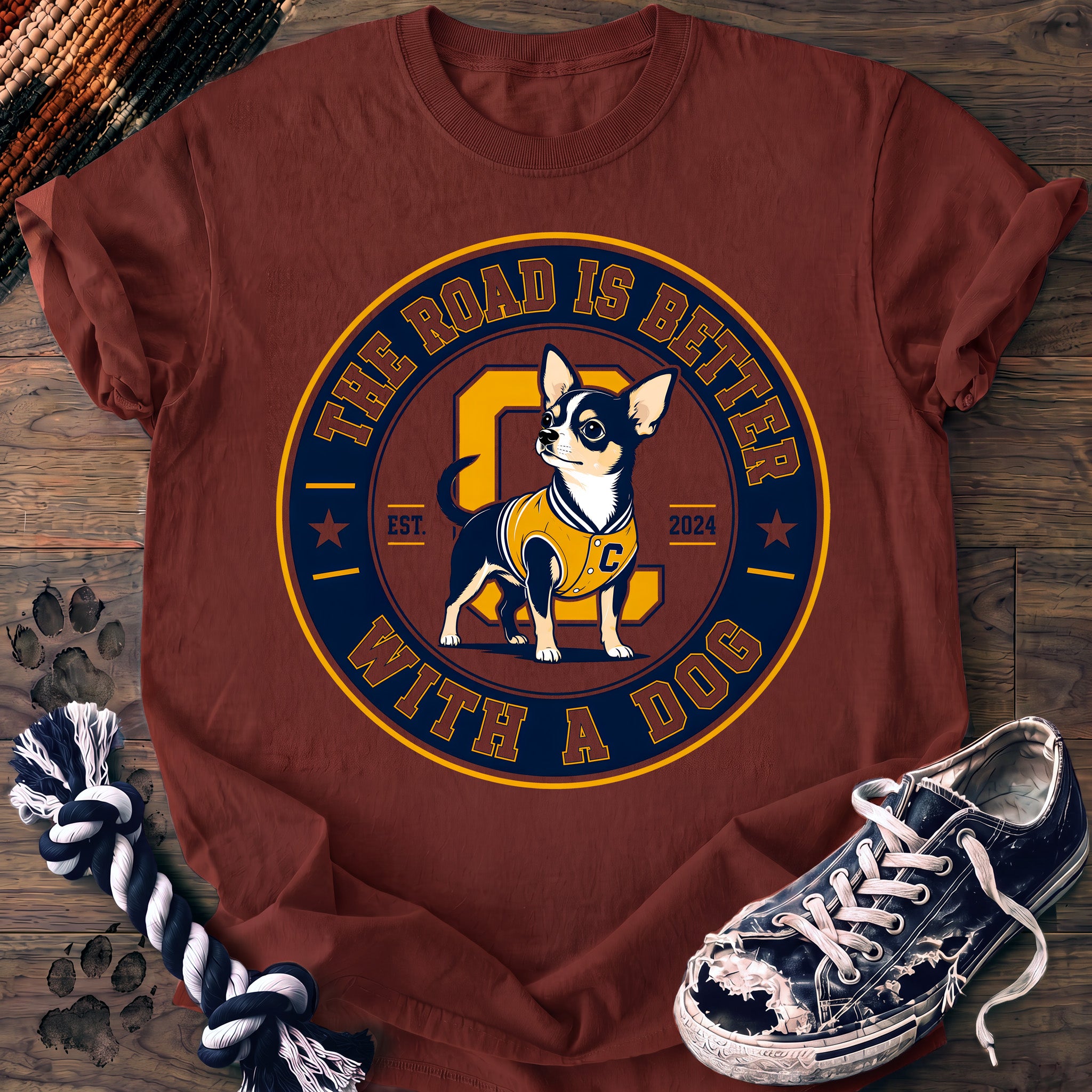 PAWSSION CLUB t-shirt in Brick color - SKU PC-0091