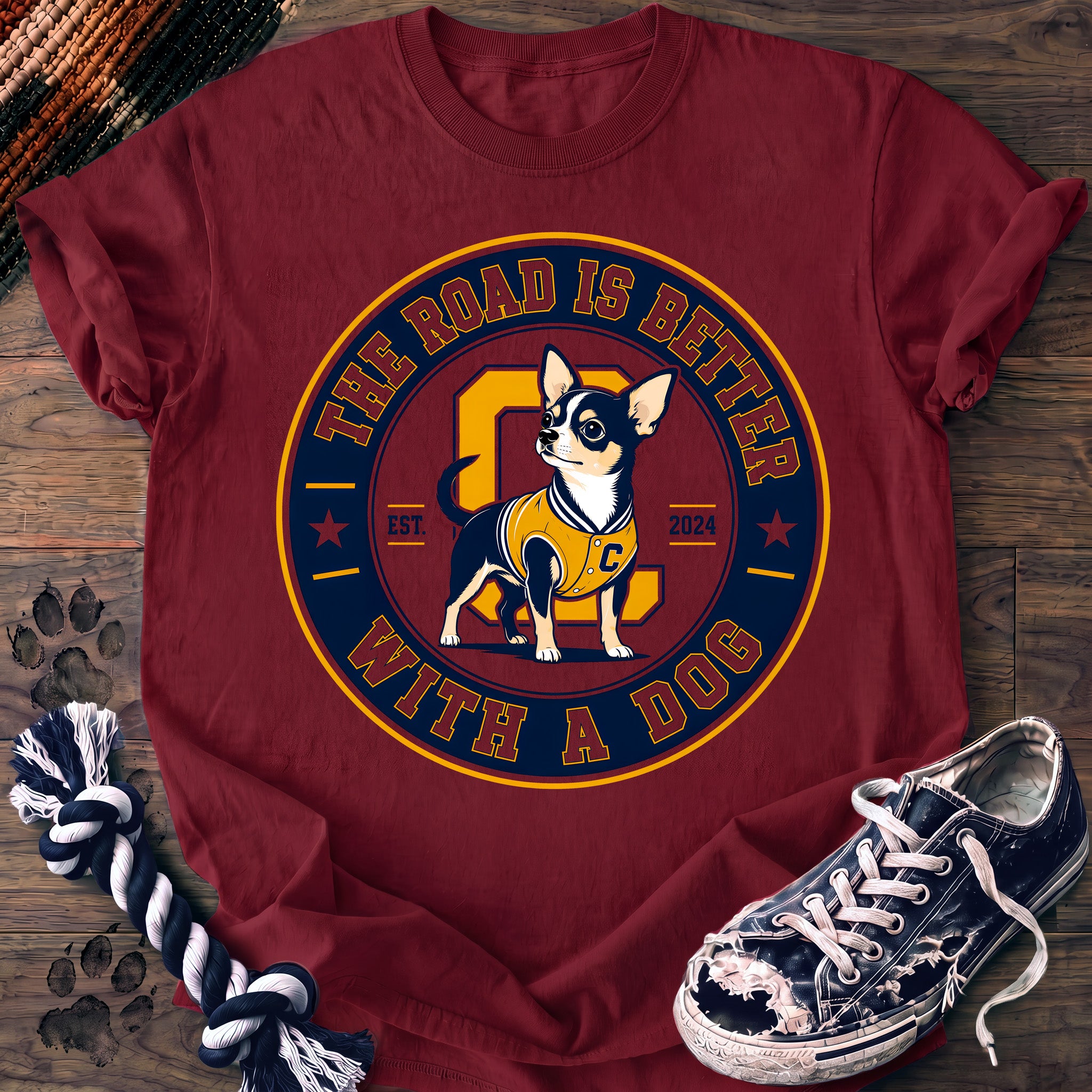 PAWSSION CLUB t-shirt in Crimson color - SKU PC-0091