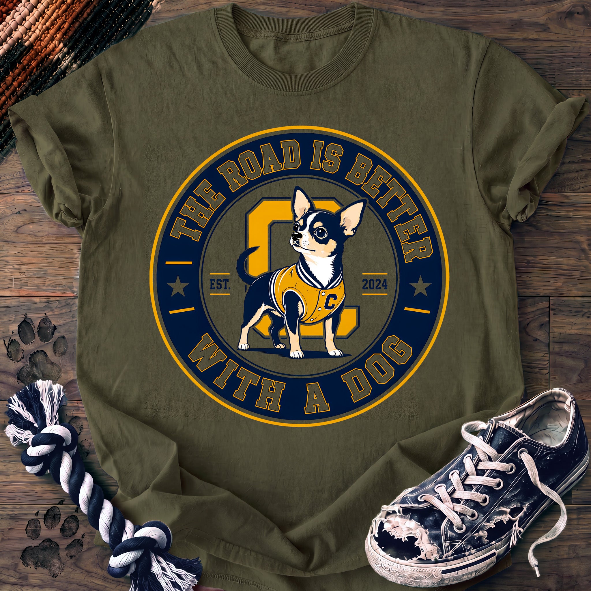 PAWSSION CLUB t-shirt in Moss color - SKU PC-0091