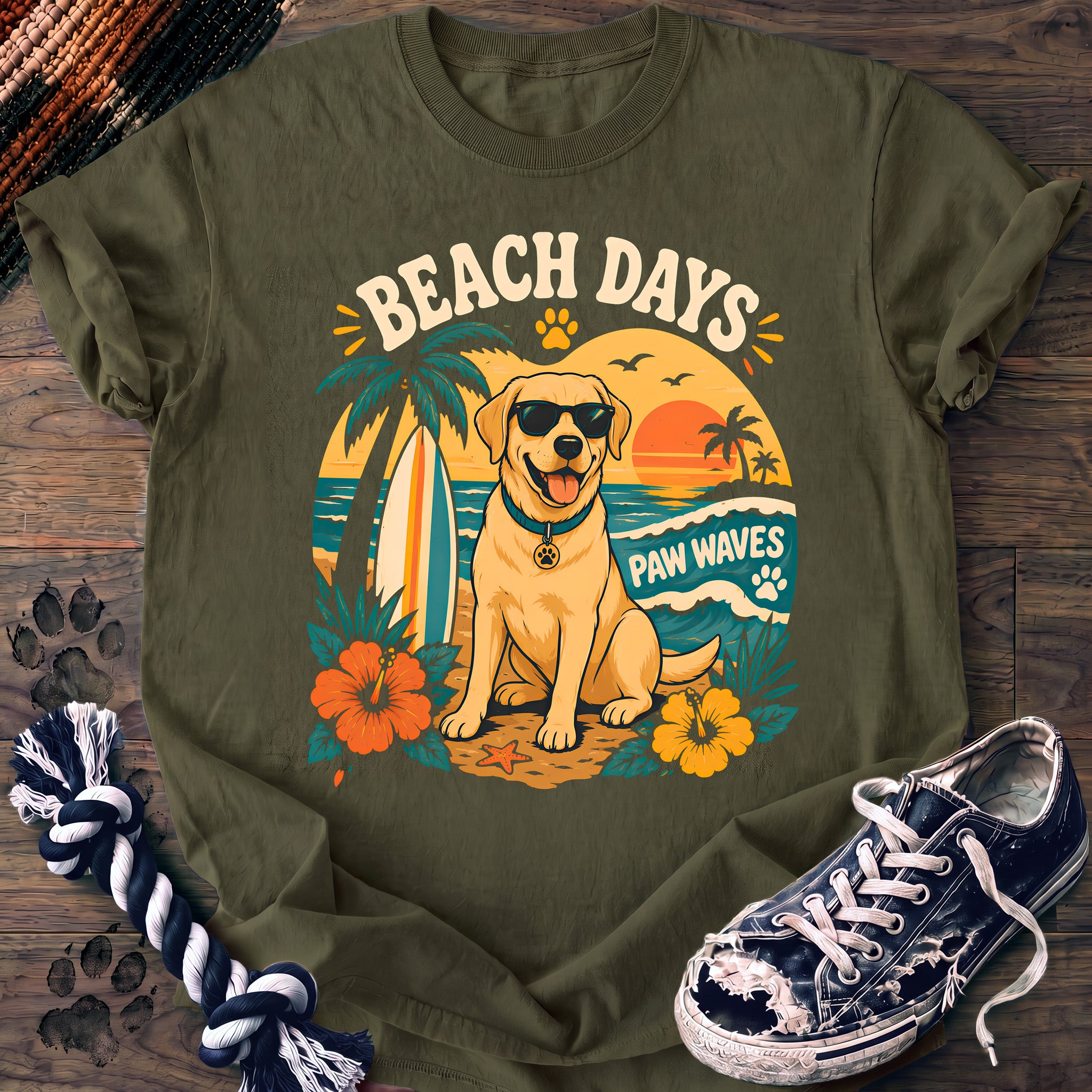PAWSSION CLUB t-shirt in Moss color - SKU PC-0095